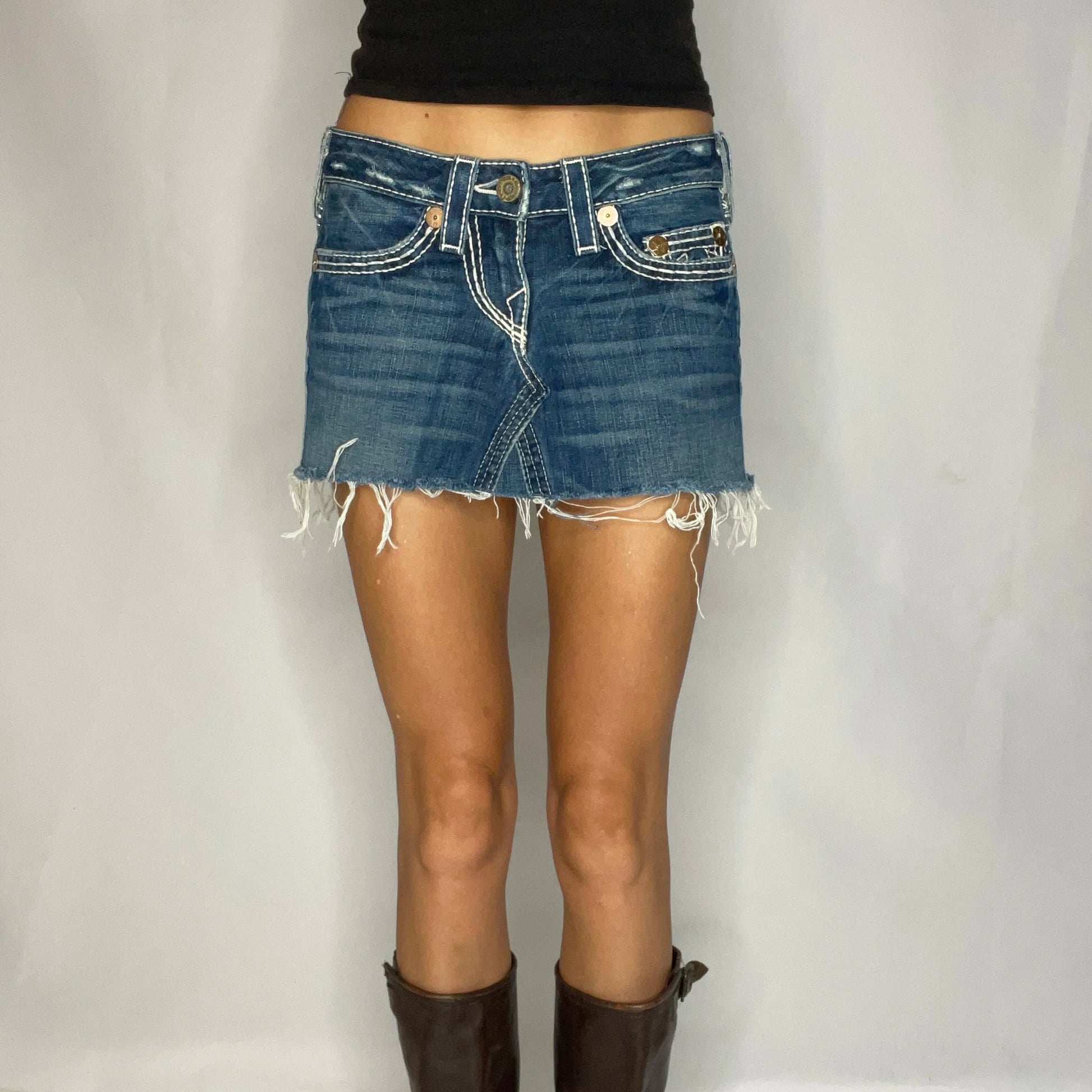 Vintage True Religion Denim Mini Skirt