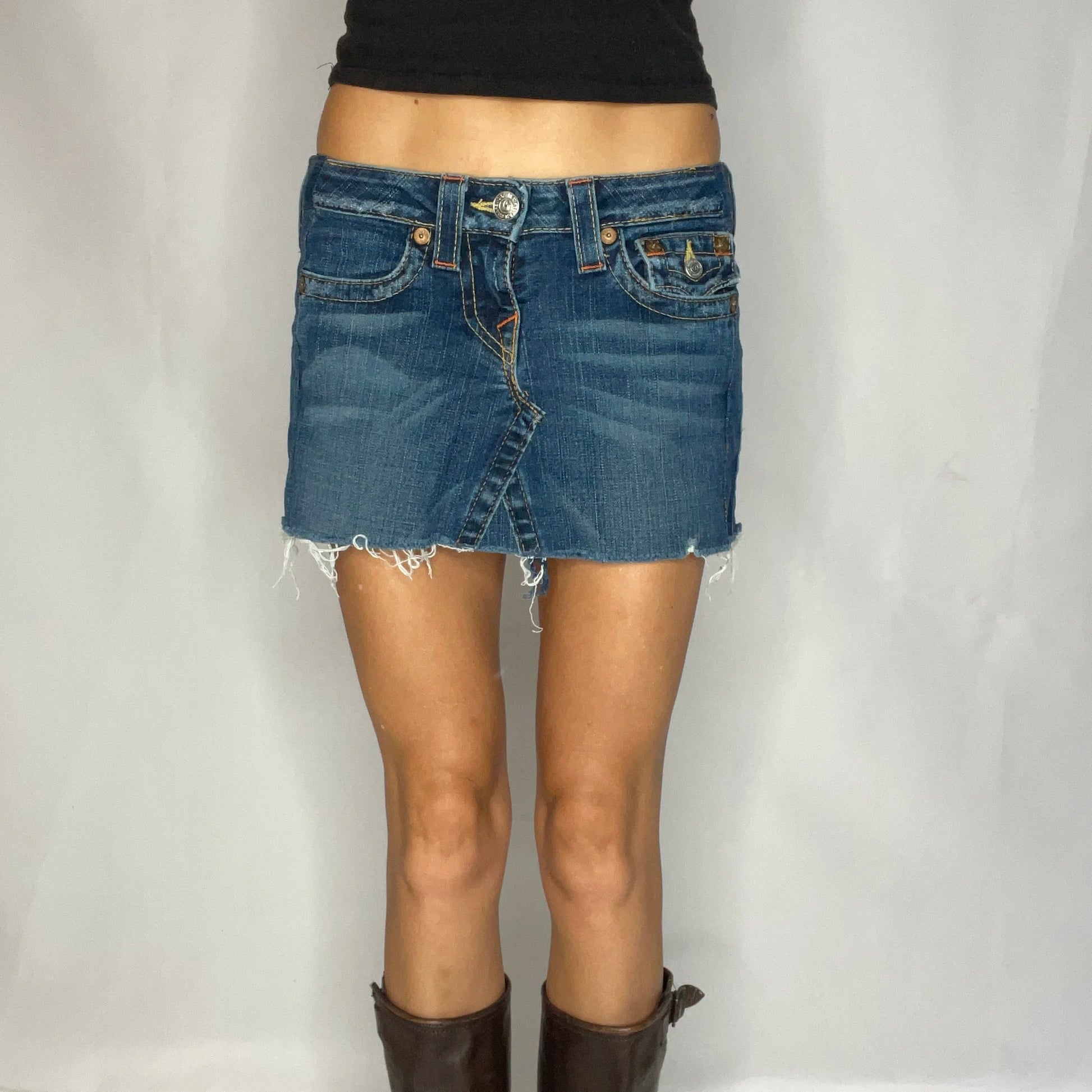 Vintage True Religion Denim Mini Skirt