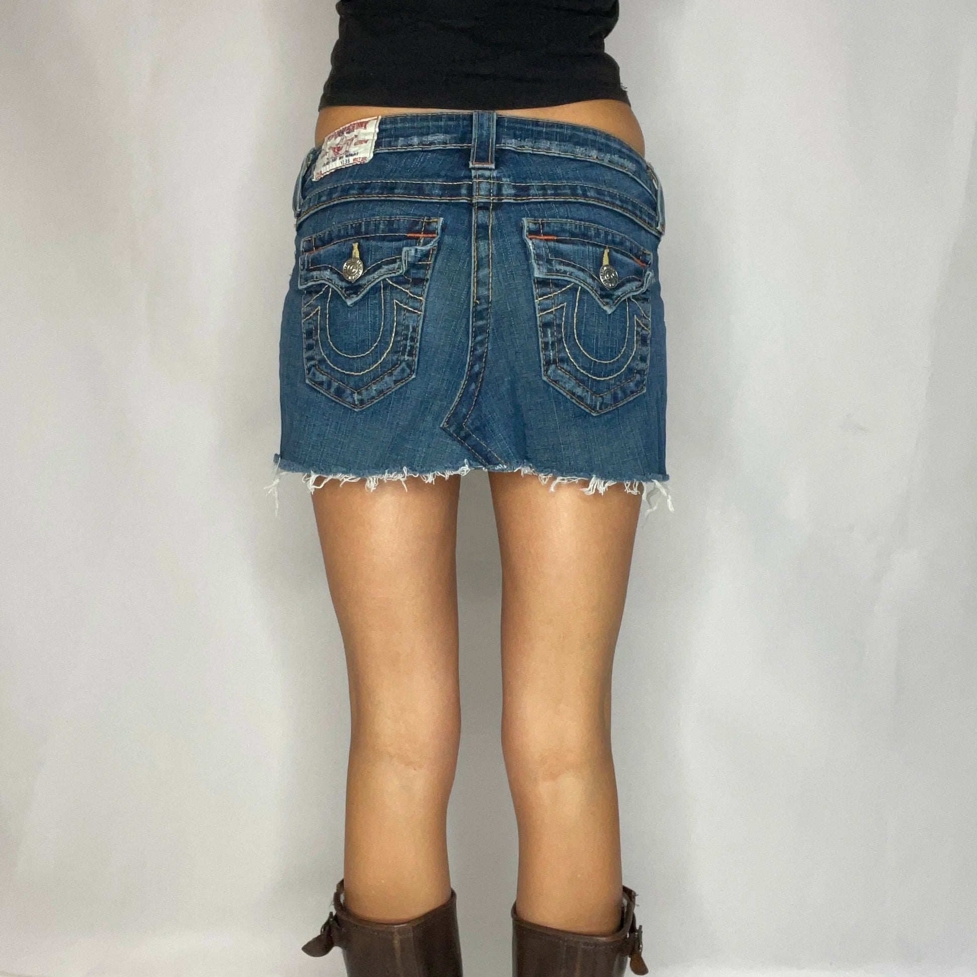 Vintage True Religion Denim Mini Skirt