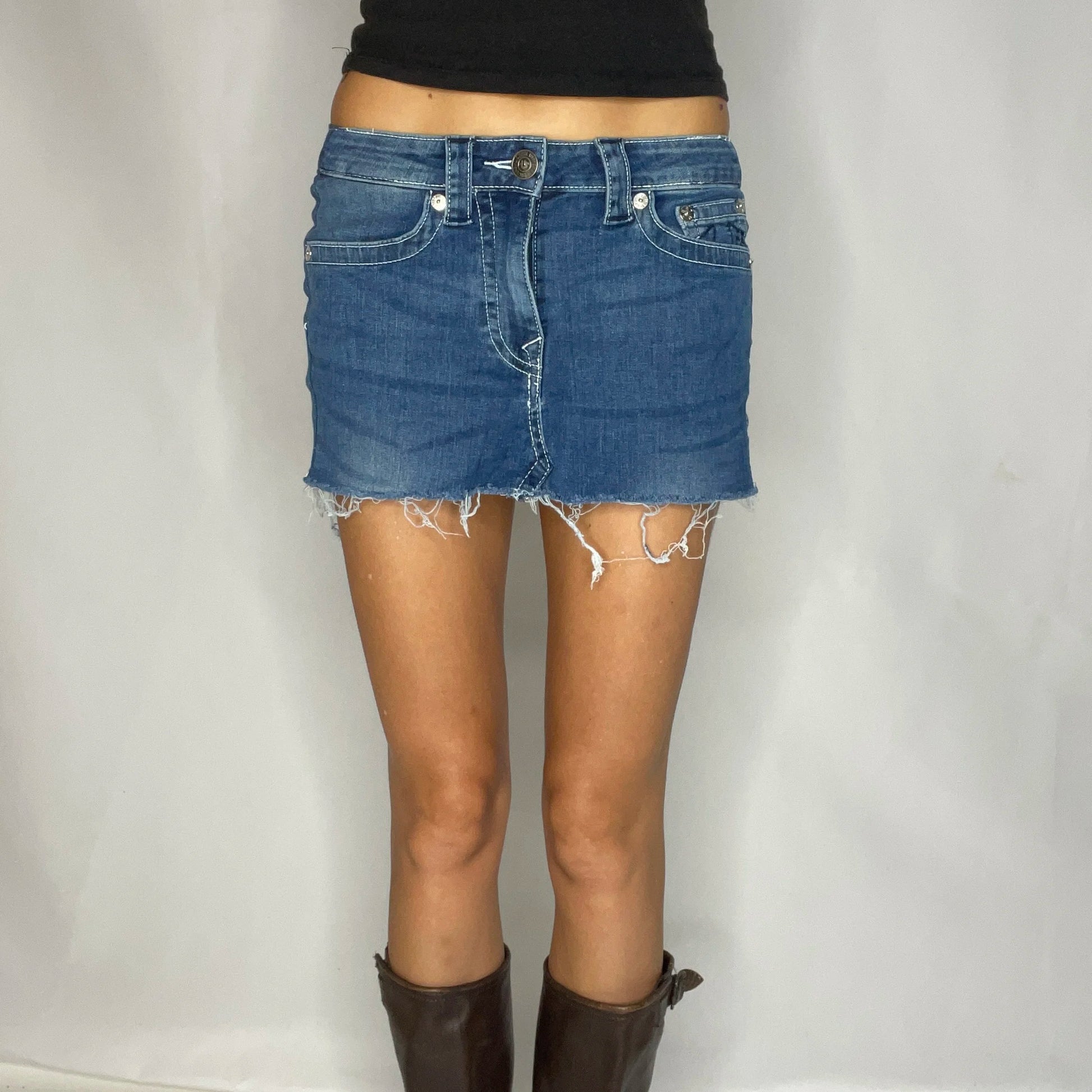 Vintage True Religion Denim Mini Skirt