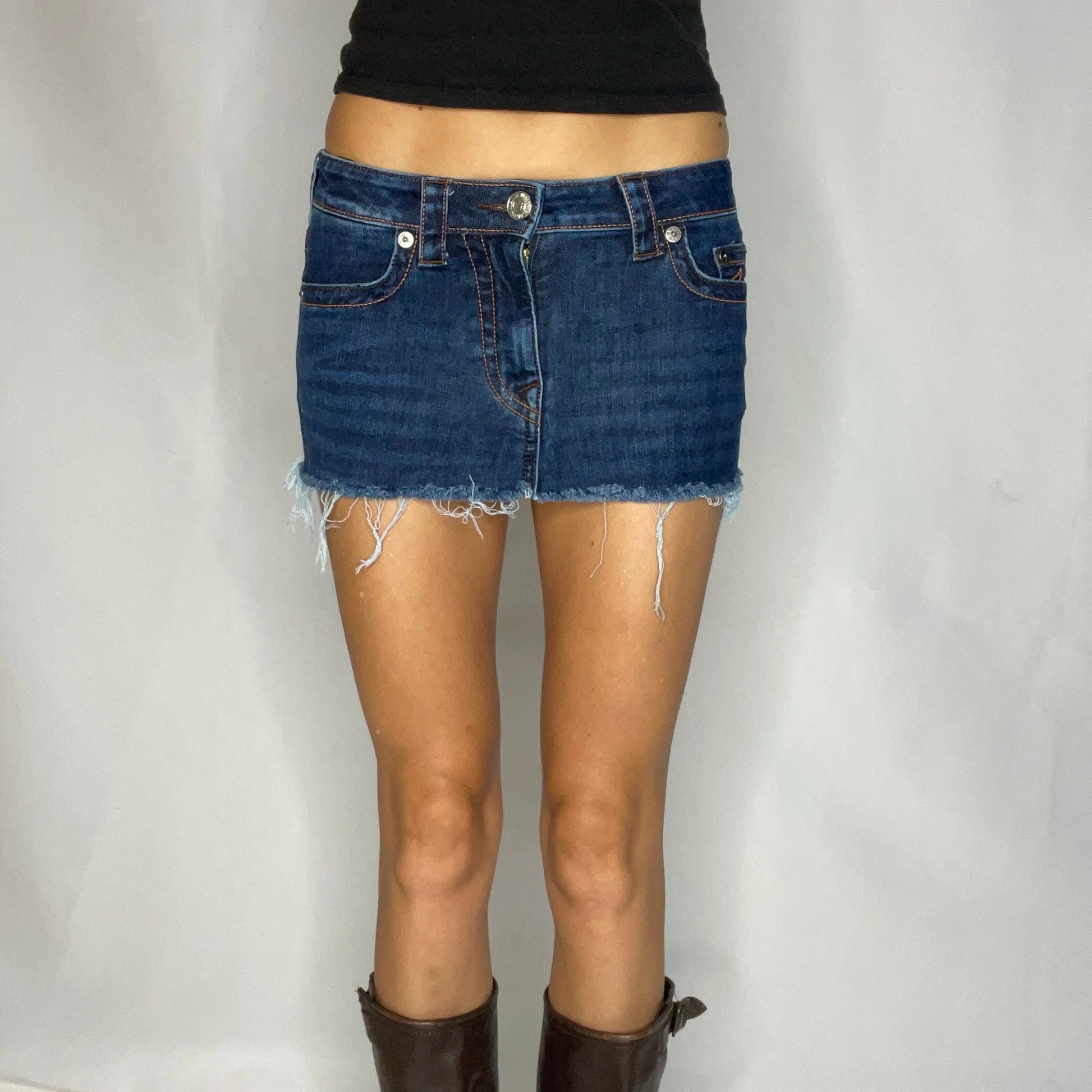 Vintage True Religion Denim Mini Skirt