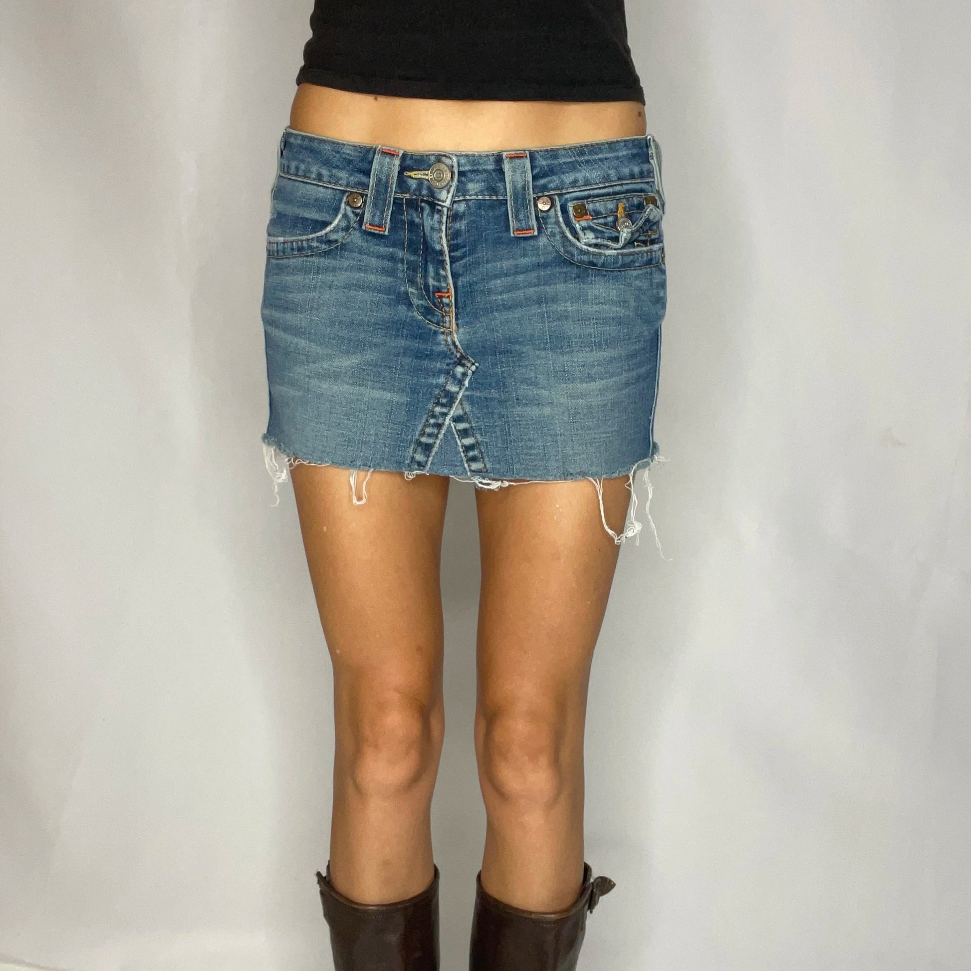 Vintage True Religion Denim Mini Skirt