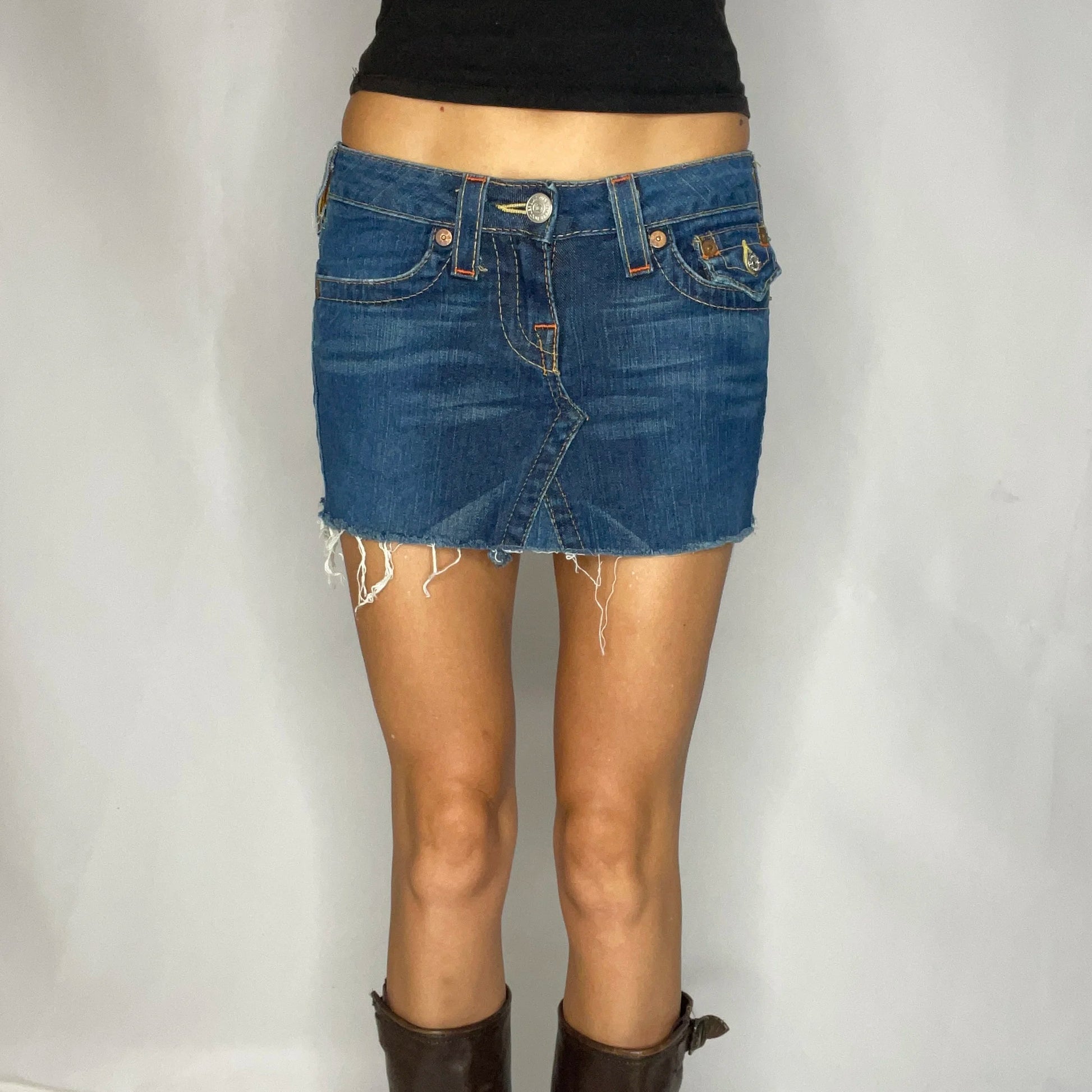 Vintage True Religion Denim Mini Skirt