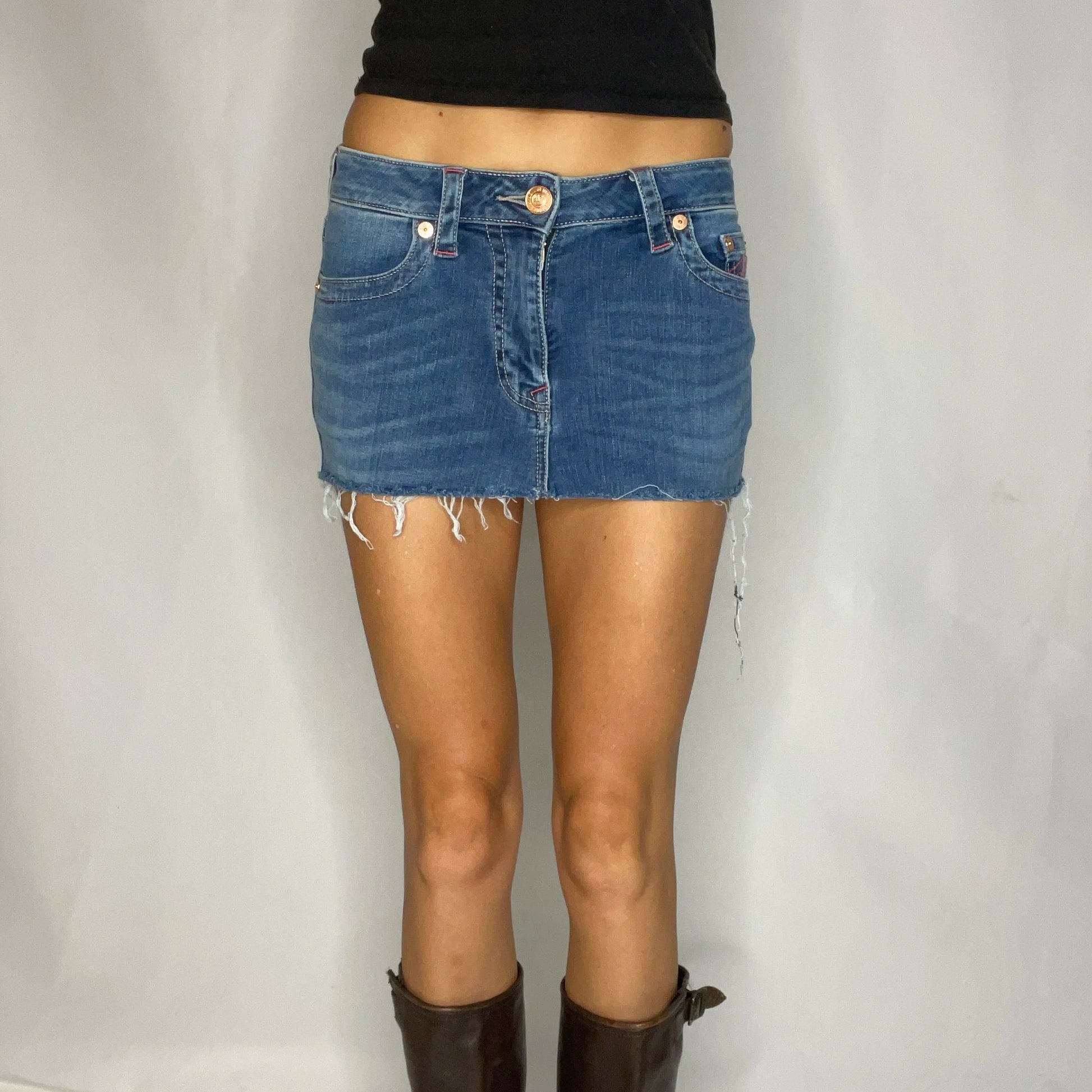 Vintage True Religion Denim Mini Skirt