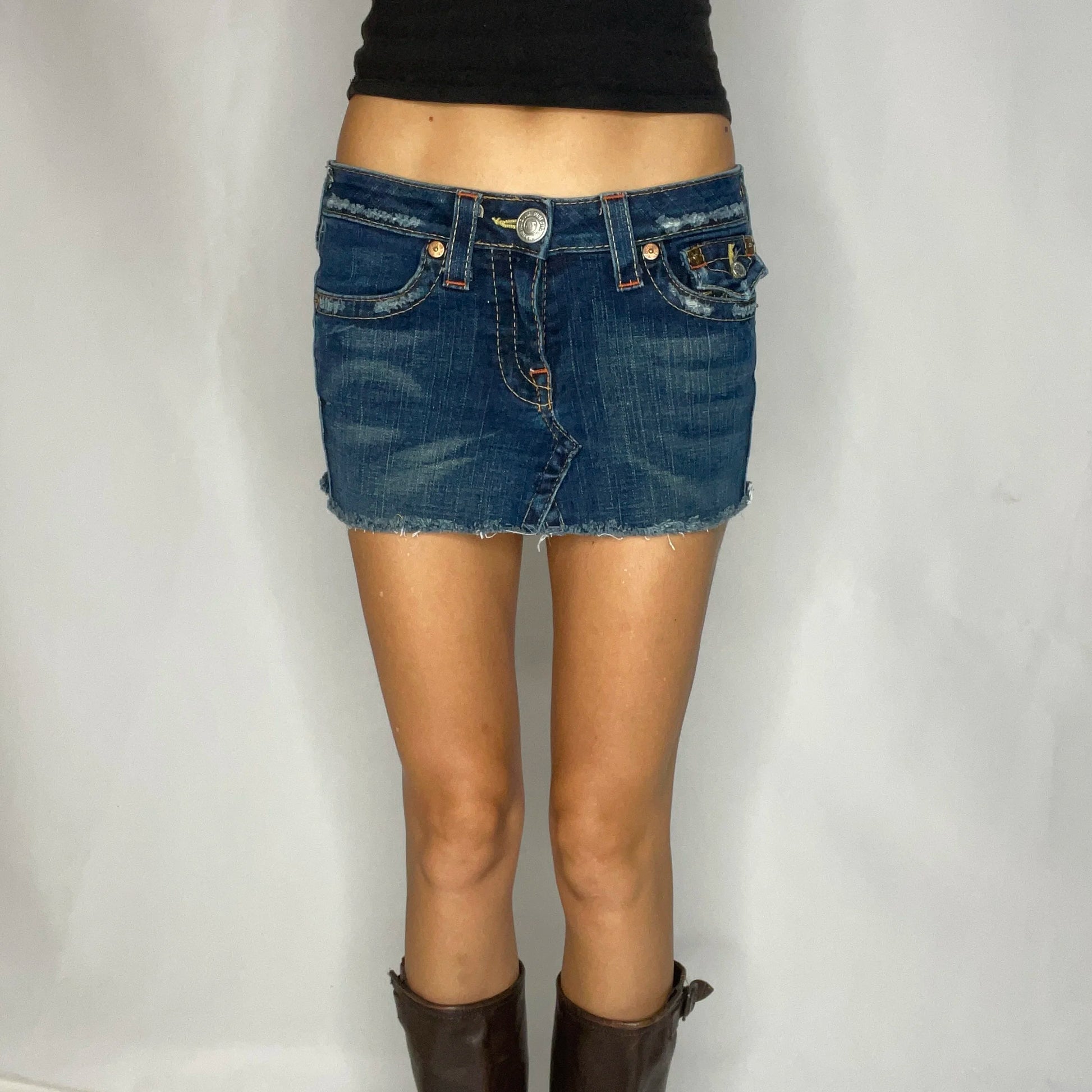 Vintage True Religion Denim Mini Skirt