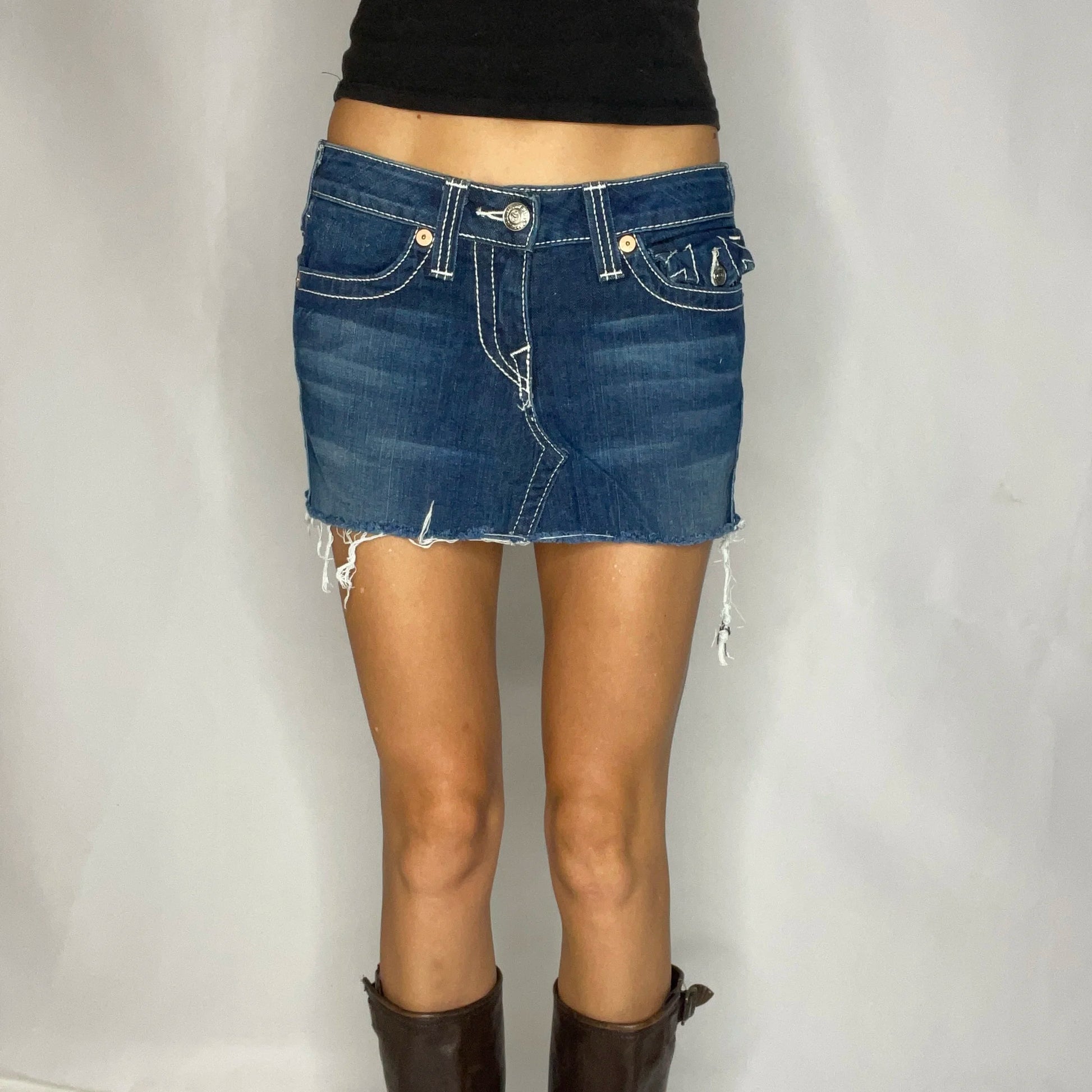 Vintage True Religion Denim Mini Skirt