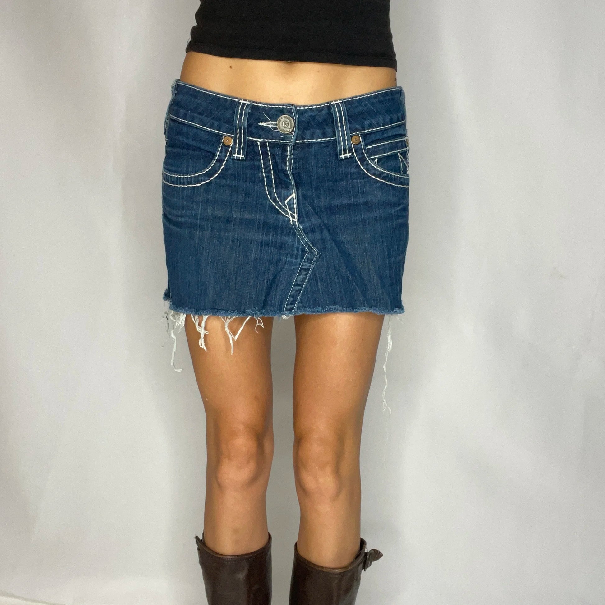 Vintage True Religion Denim Mini Skirt
