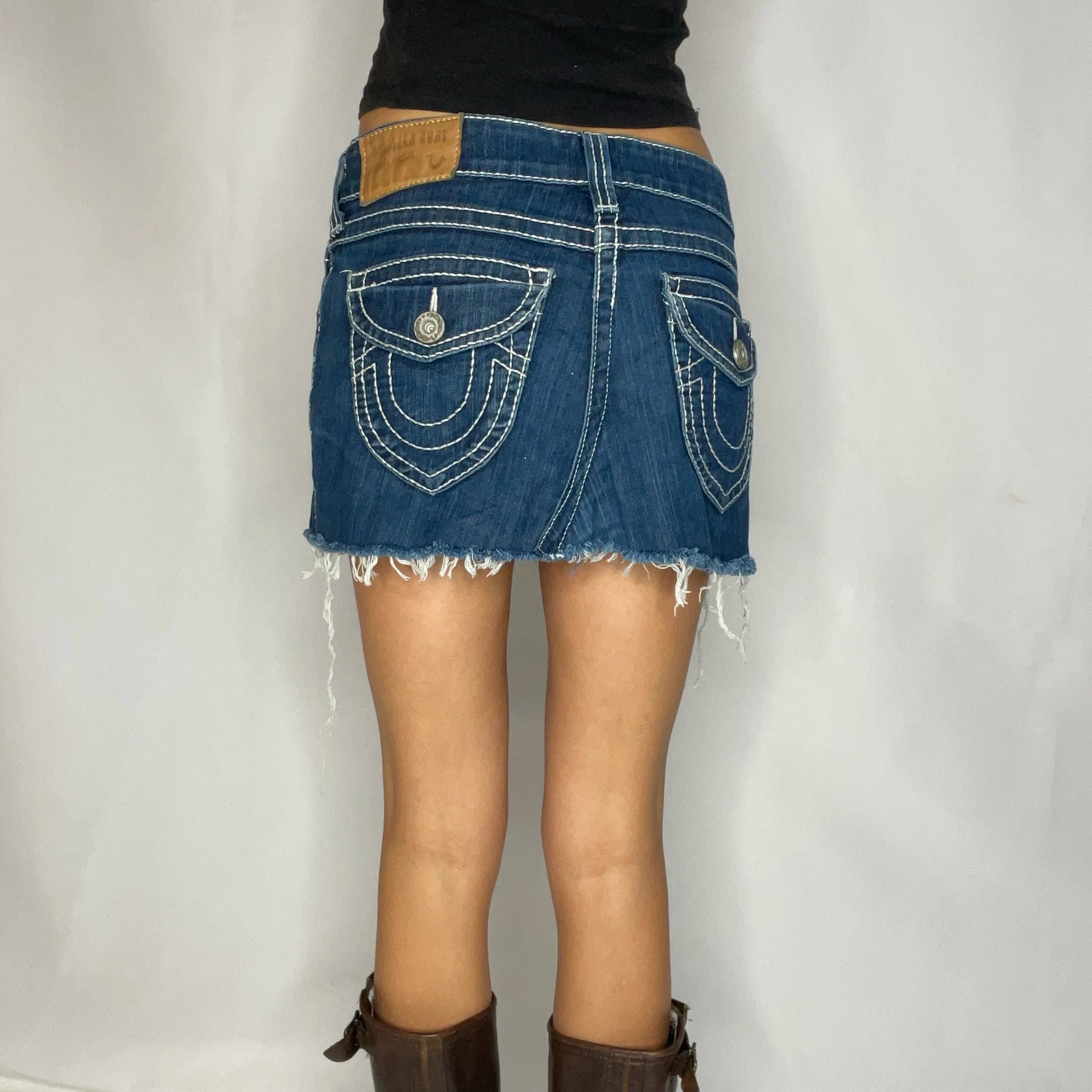 Vintage True Religion Denim Mini Skirt