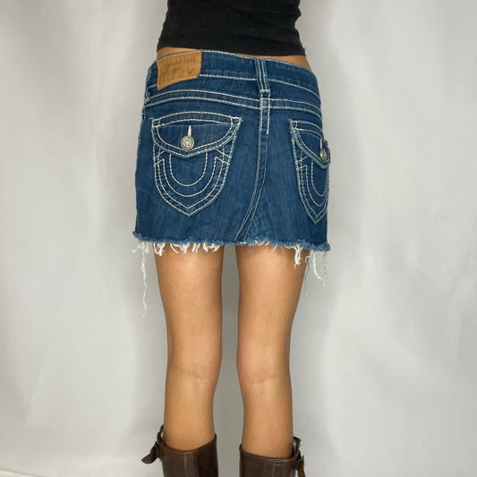 Vintage True Religion Denim Mini Skirt