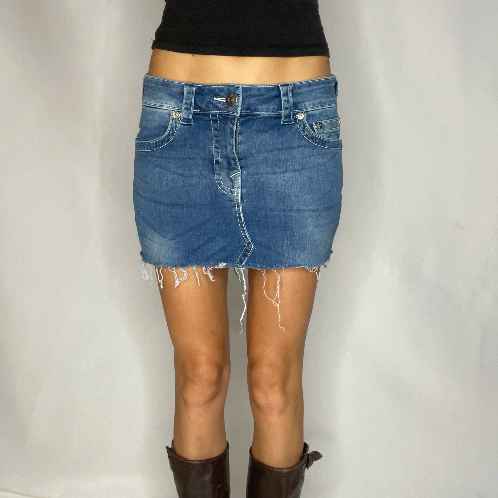 Vintage True Religion Denim Mini Skirt