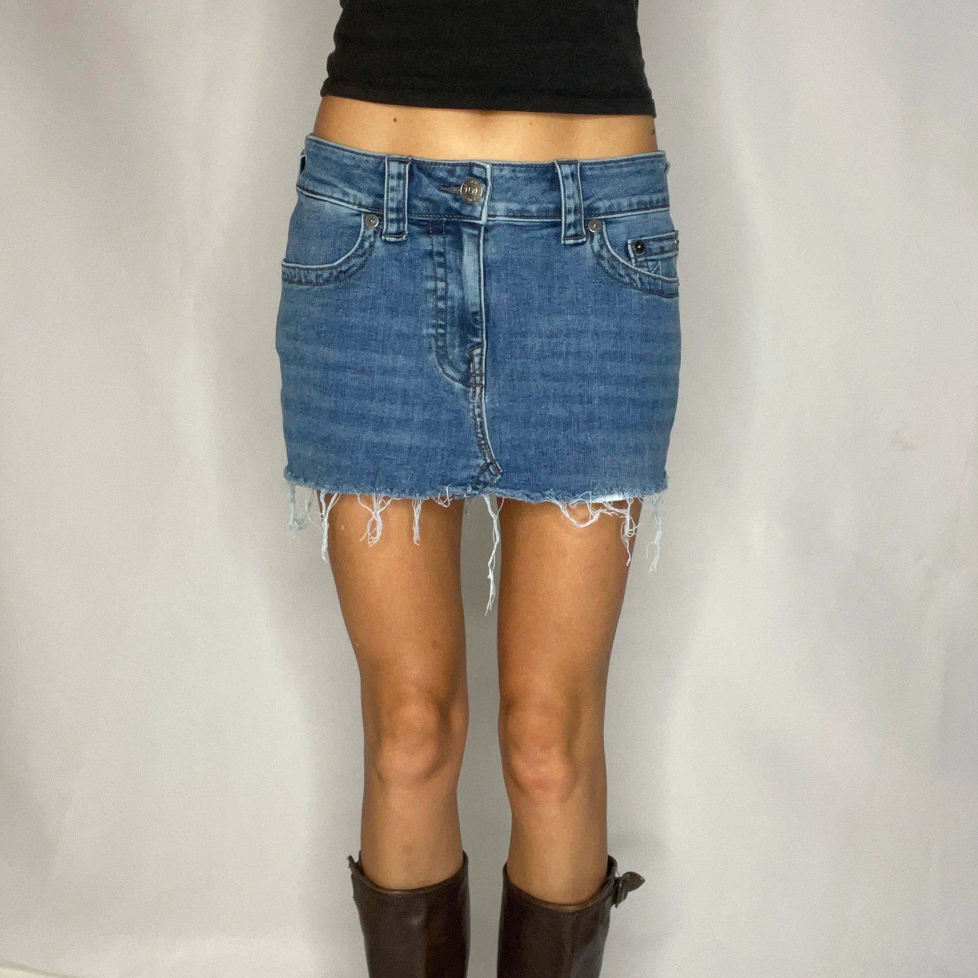 Vintage True Religion Denim Mini Skirt