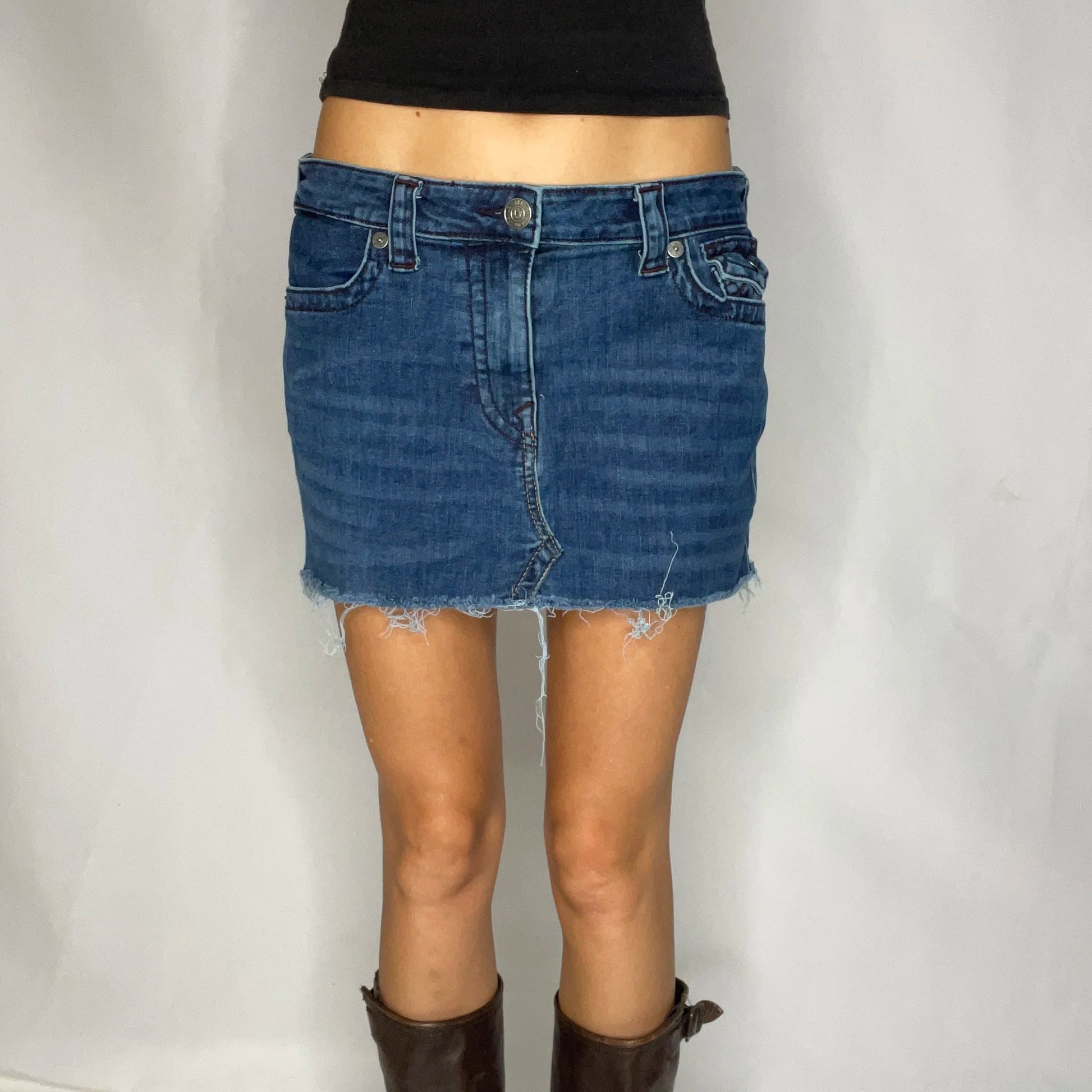 Vintage True Religion Denim Mini Skirt
