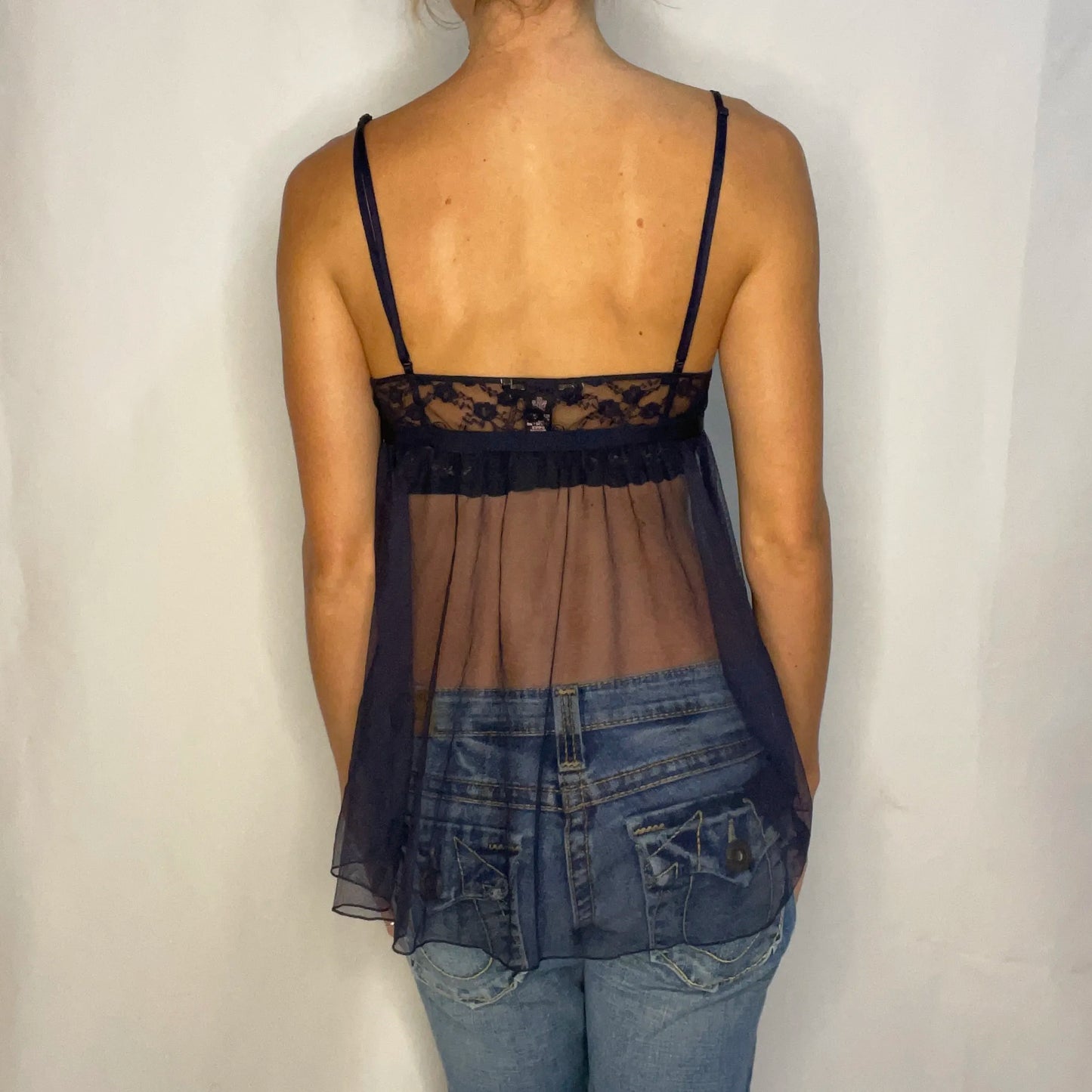 Vintage Victoria's Secret Blue Lace Top