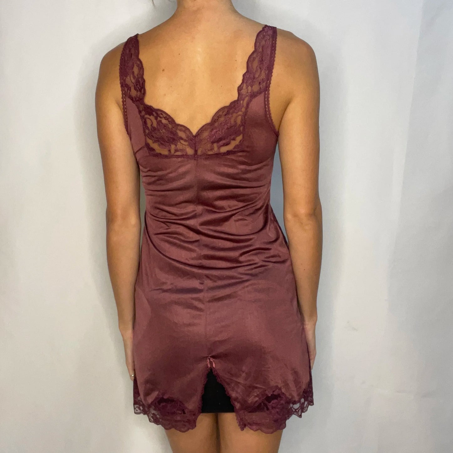Vintage Burgundy Brown Slip Dress