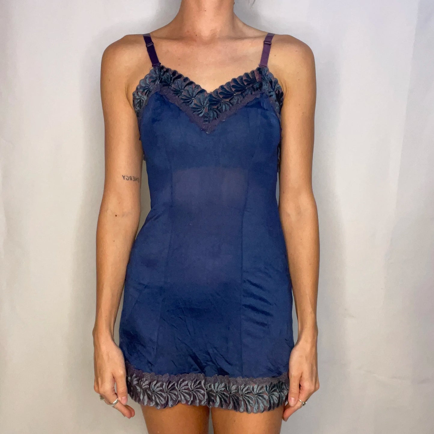 Vintage Navy Blue Slip Dress