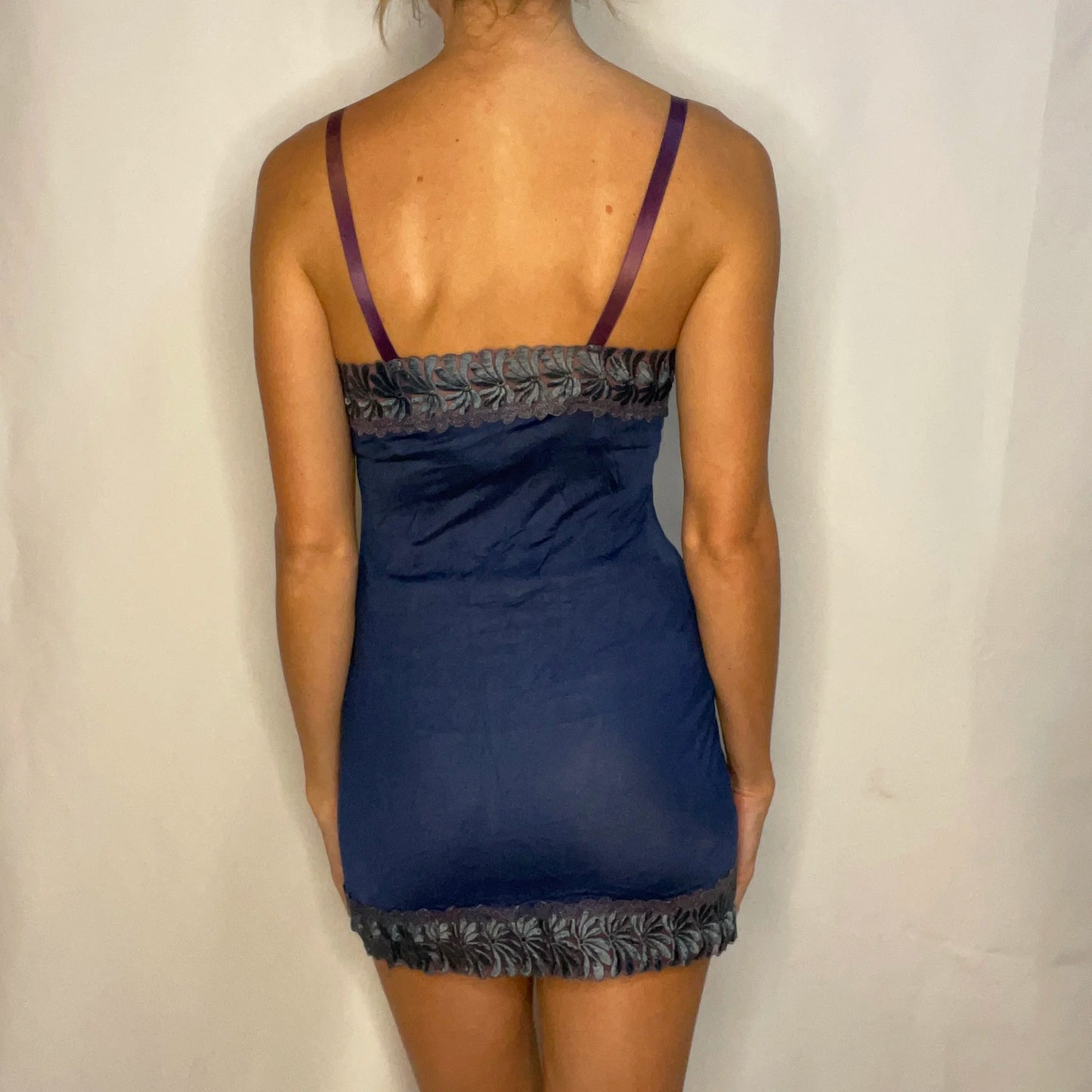 Vintage Navy Blue Slip Dress