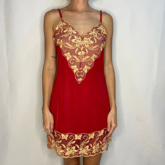 Vintage Red Slip Dress