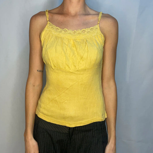 Vintage Yellow Lace Tank Top
