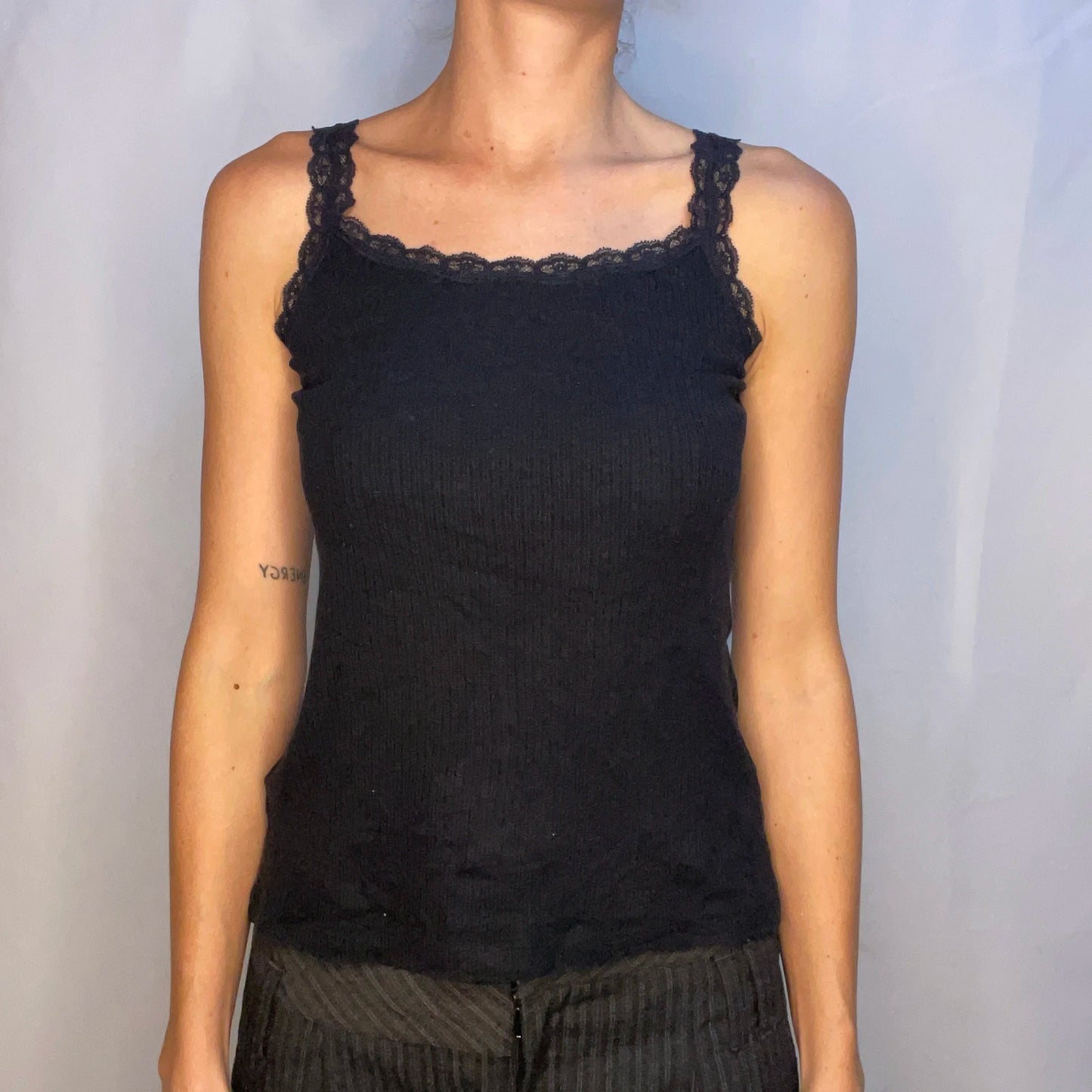 Vintage Black Lace Tank Top