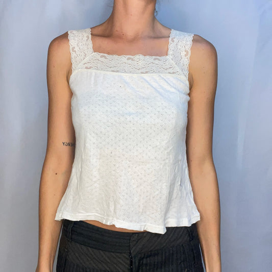 Vintage White Lace Tank Top