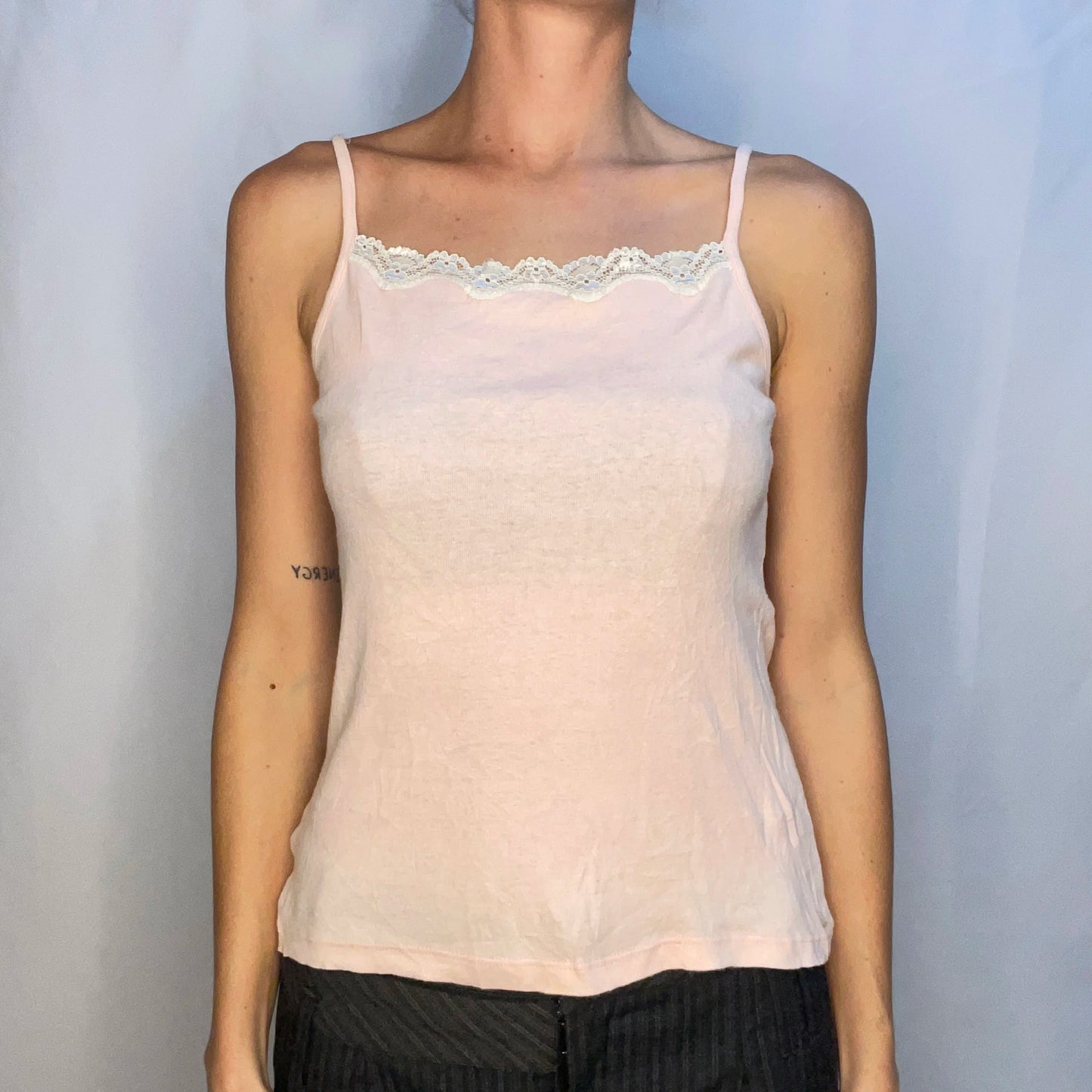 Vintage Pink Lace Tank Top