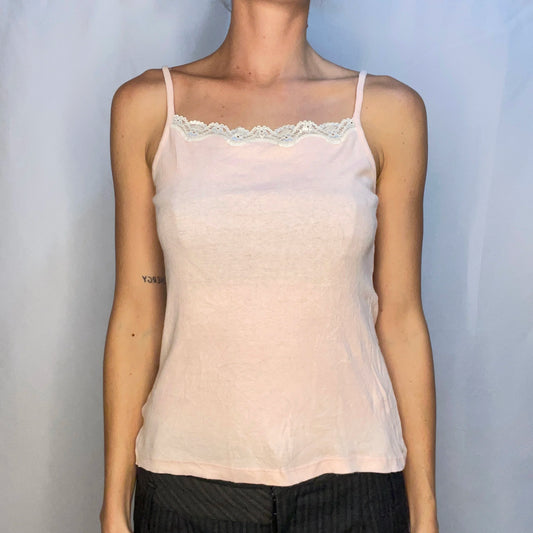 Vintage Pink Lace Tank Top
