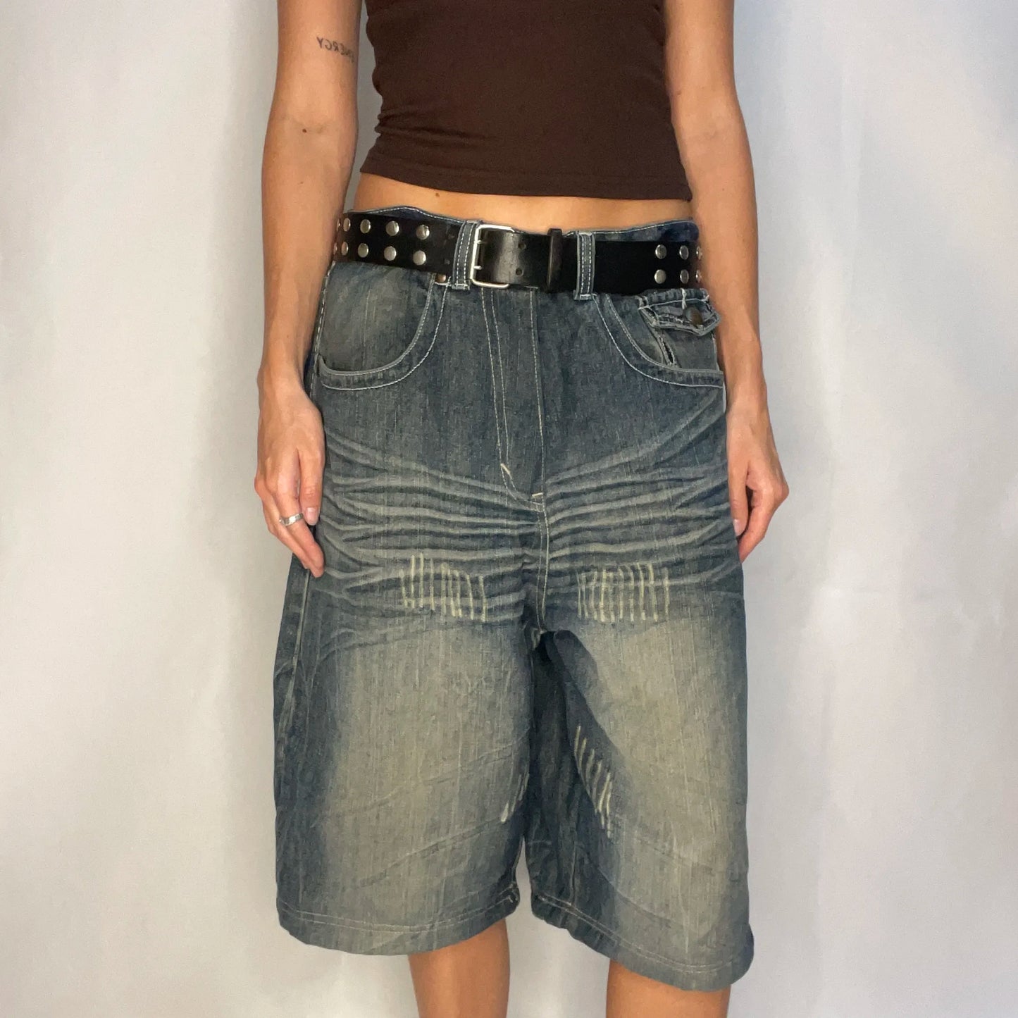 Vintage Urban Label Denim Baggy Shorts