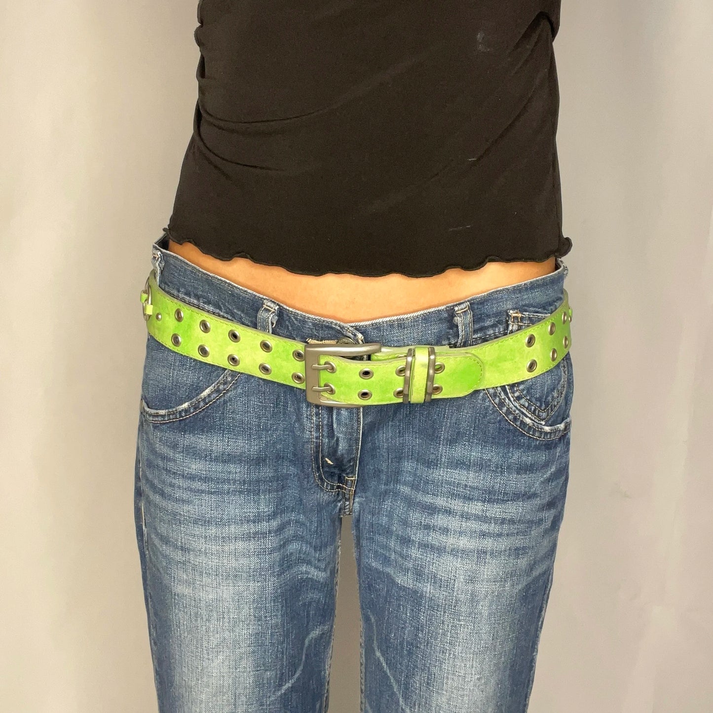 Vintage Green Eyelet Belt