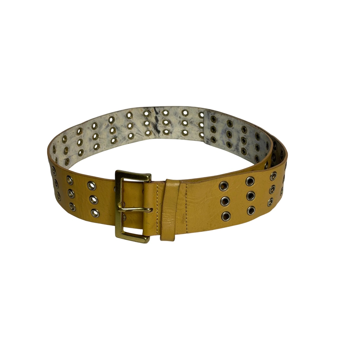 Vintage Yellow Eyelet Belt