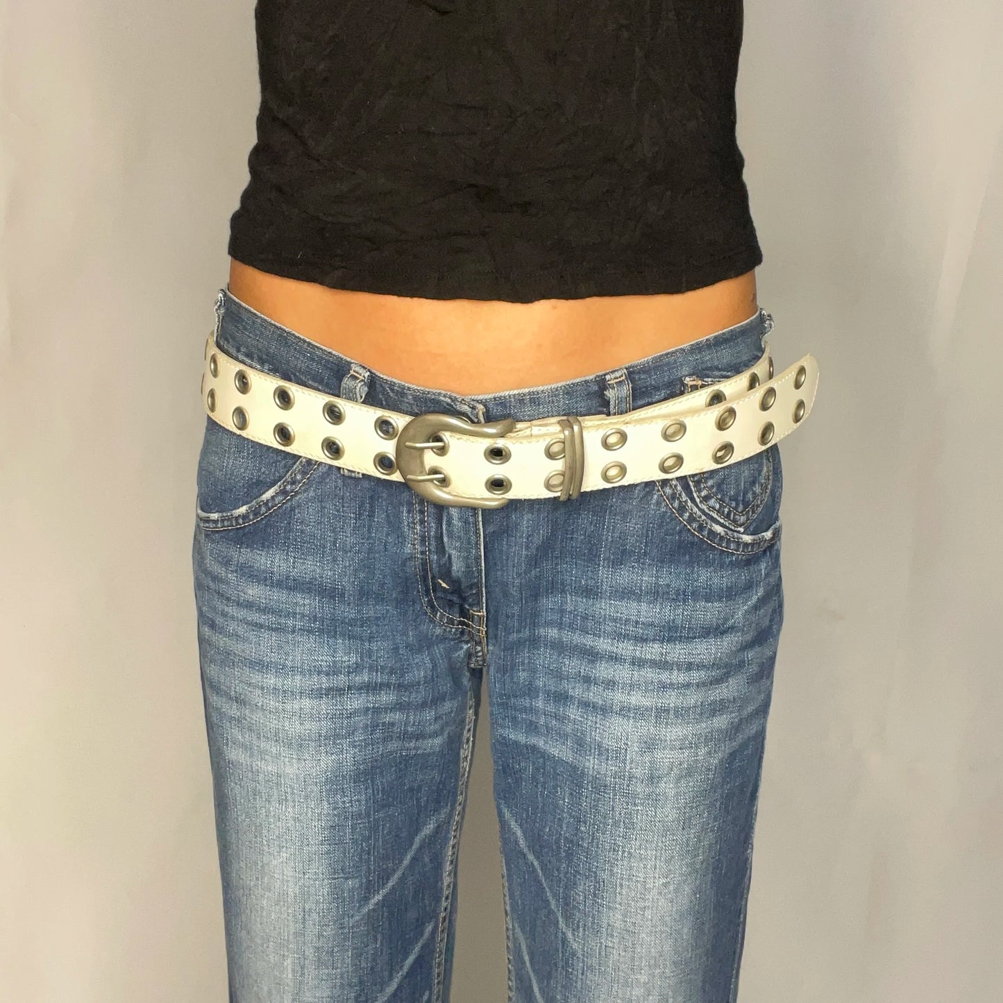 Vintage White Eyelet Belt