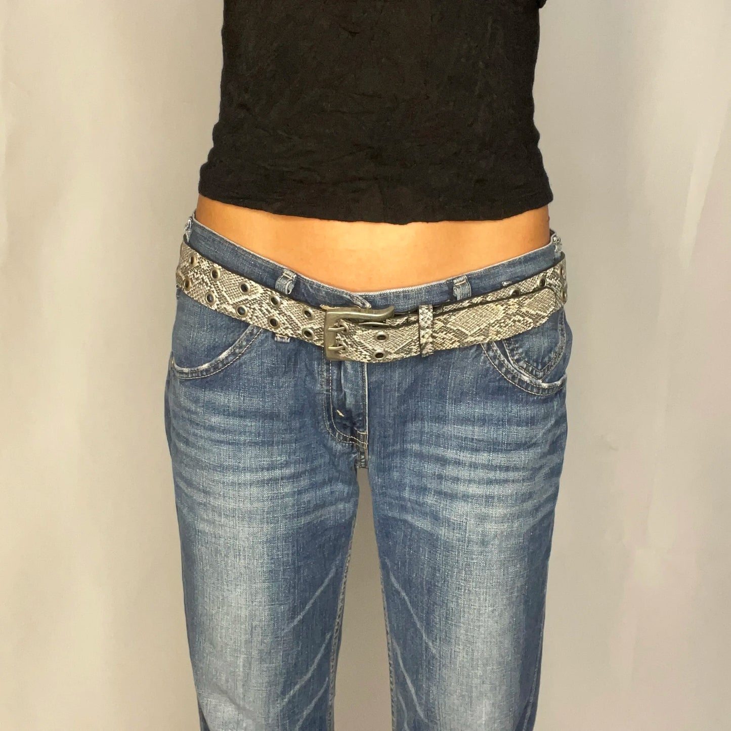 Vintage Snakeskin Eyelet Belt