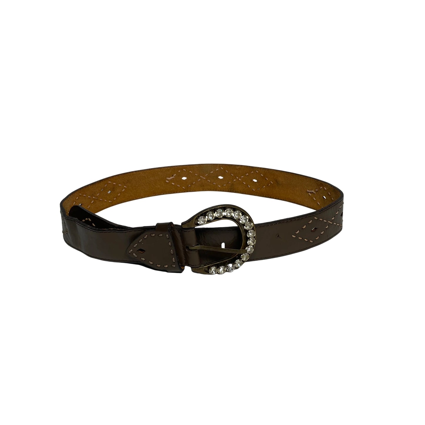 Vintage Brown Diamante Belt