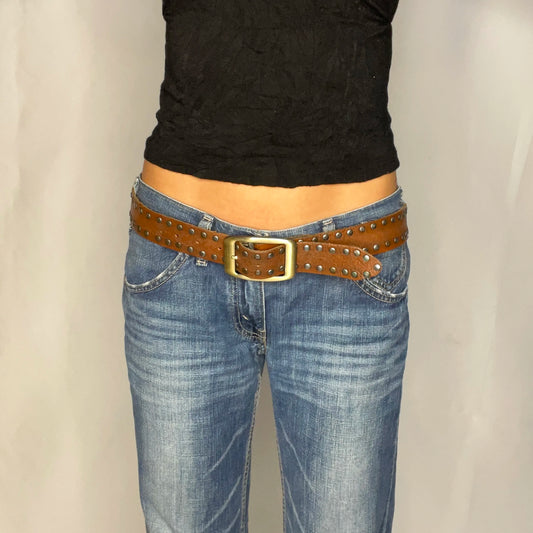 Vintage Studded Brown Belt