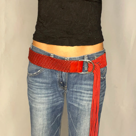 Vintage Red Boho Belt