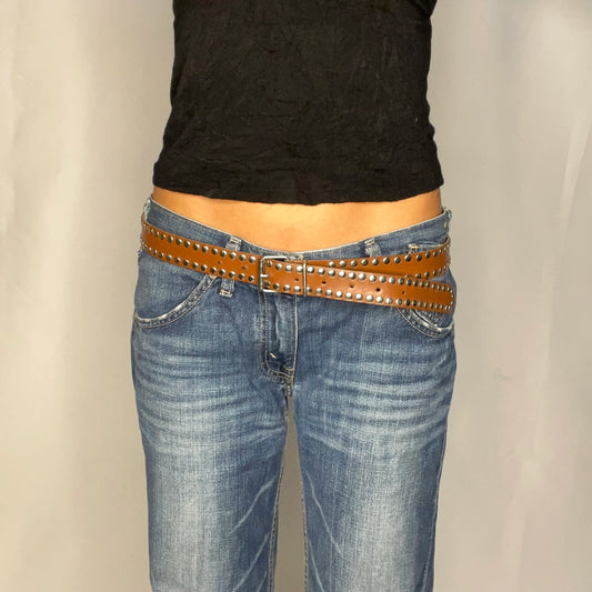 Vintage Studded Brown Belt