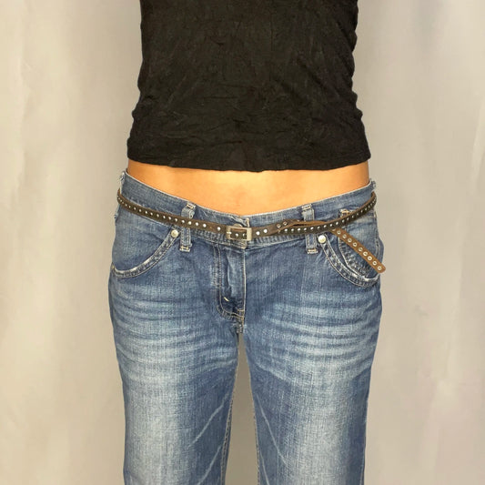 Vintage Studded Black Belt