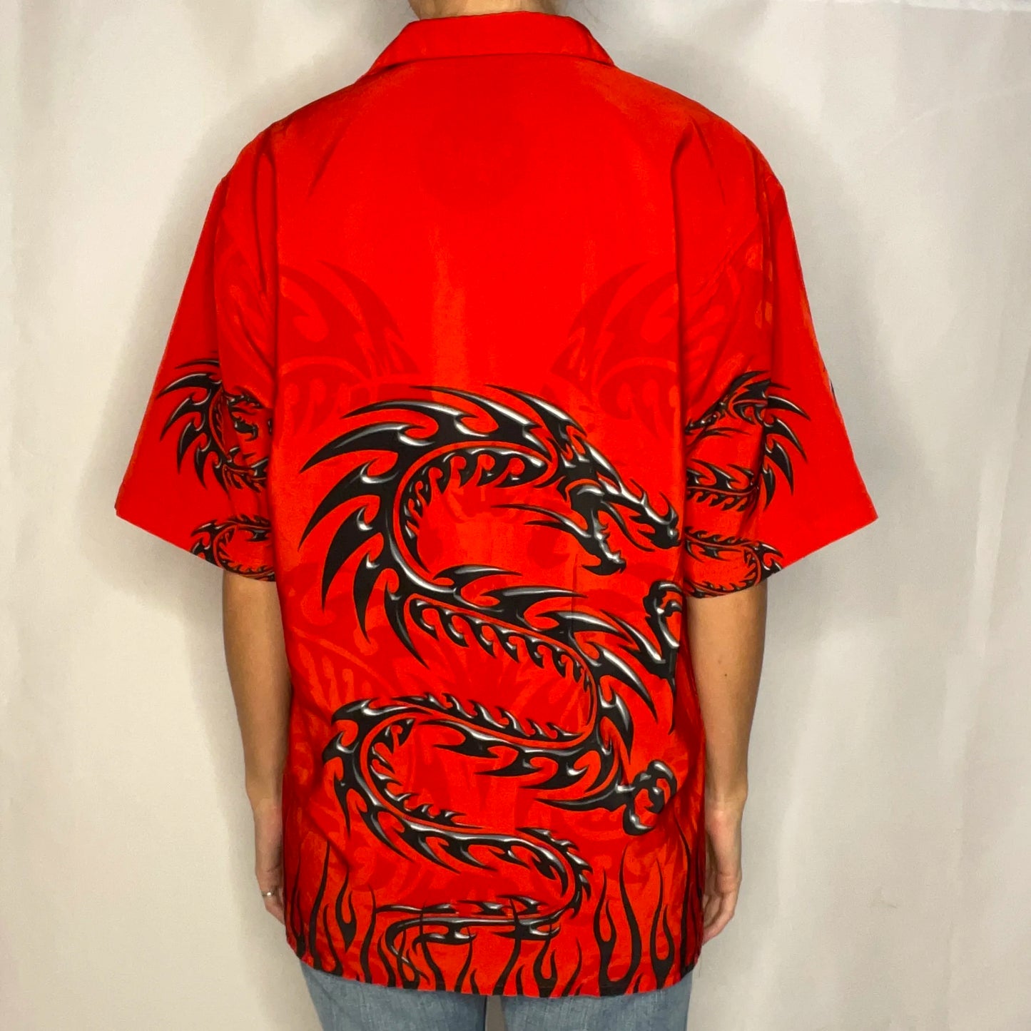 Vintage Tribal Dragon Red Shirt