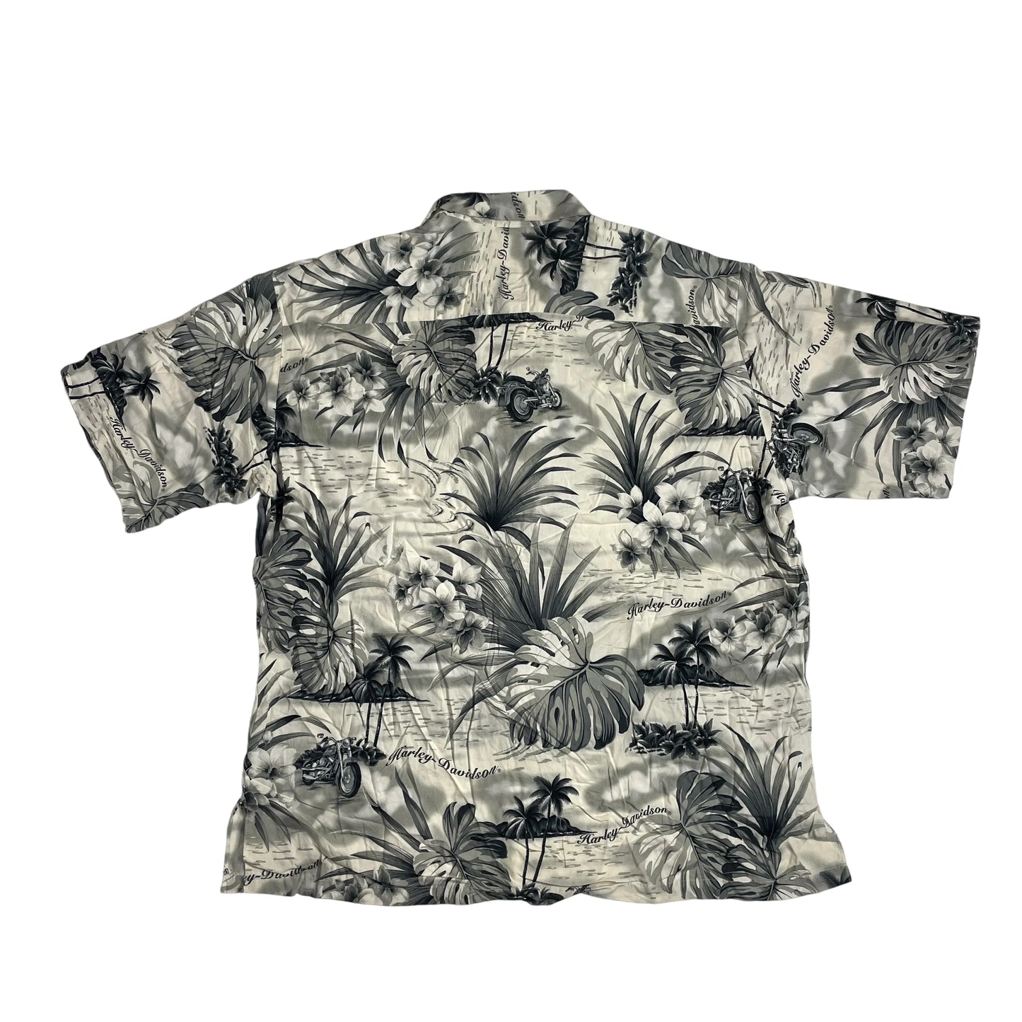 Vintage Harley-Davidson White Hawaiian Shirt