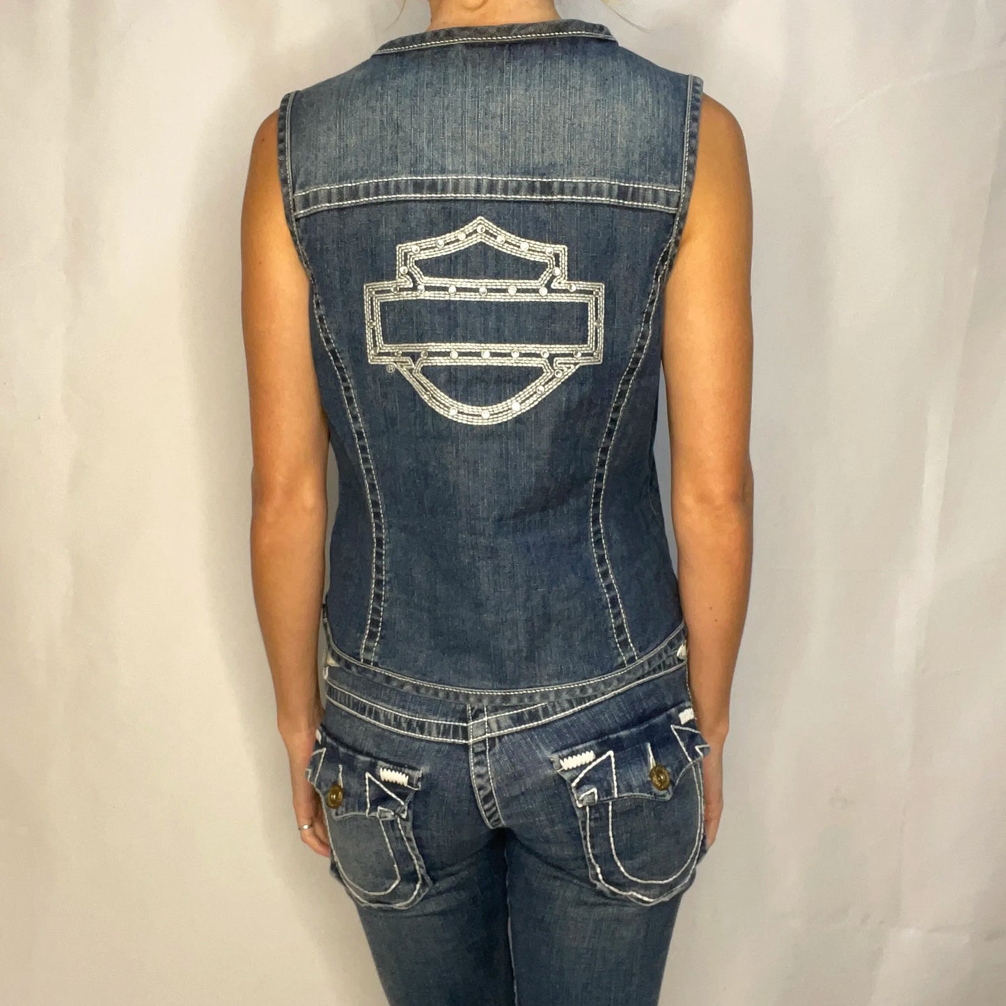 Vintage Harley-Davidson Denim Vest Top