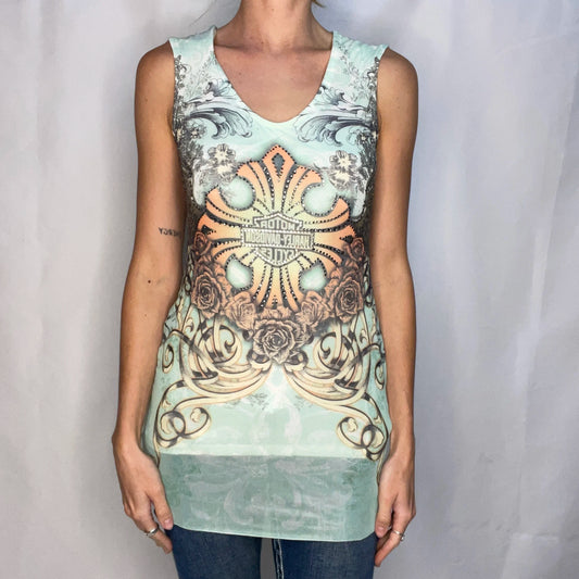 Vintage Harley-Davidson Green Tank Top