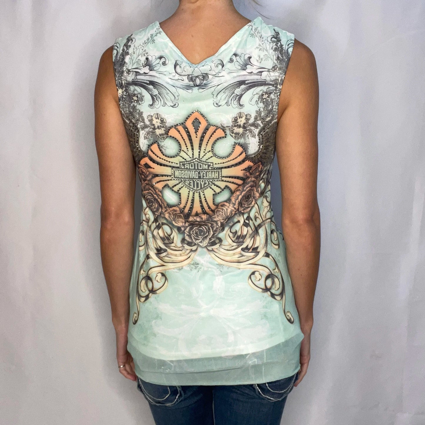 Vintage Harley-Davidson Green Tank Top