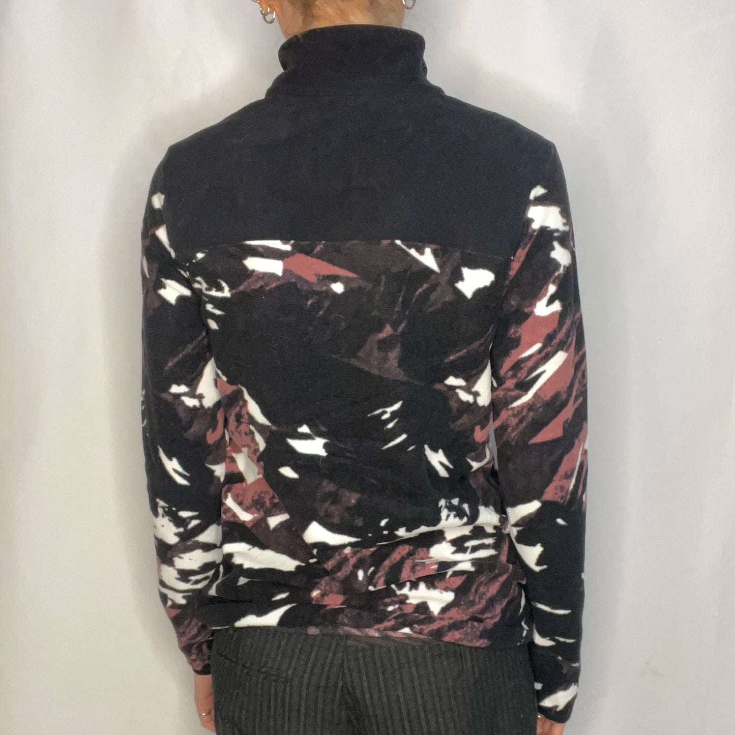 The North Face Black Patterned Fleece Jacket