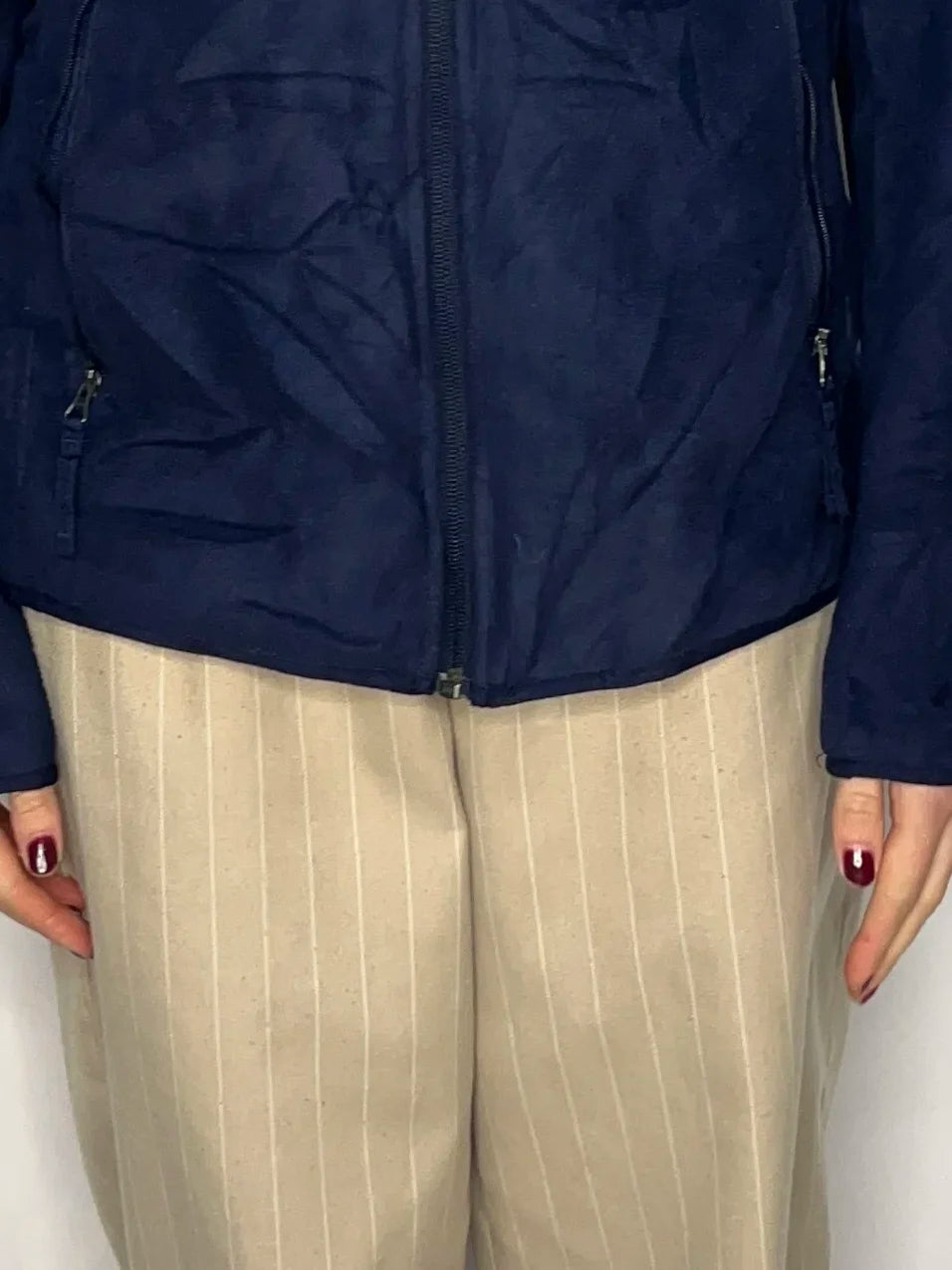 Vintage Columbia Navy Hooded Fleece Jacket