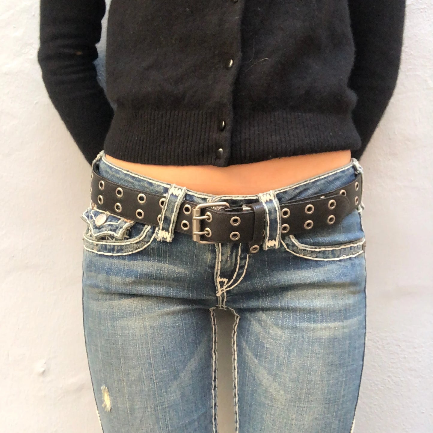 Vintage Black Studs Belt