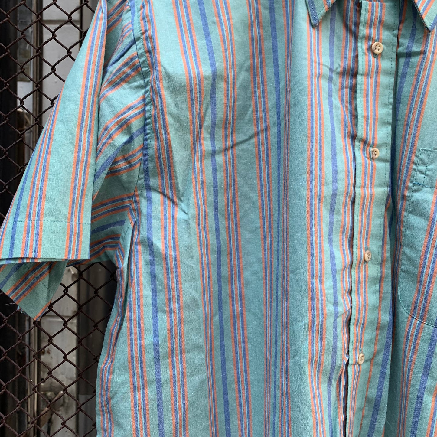 Blue/Green Stripes Sleeves Shirt