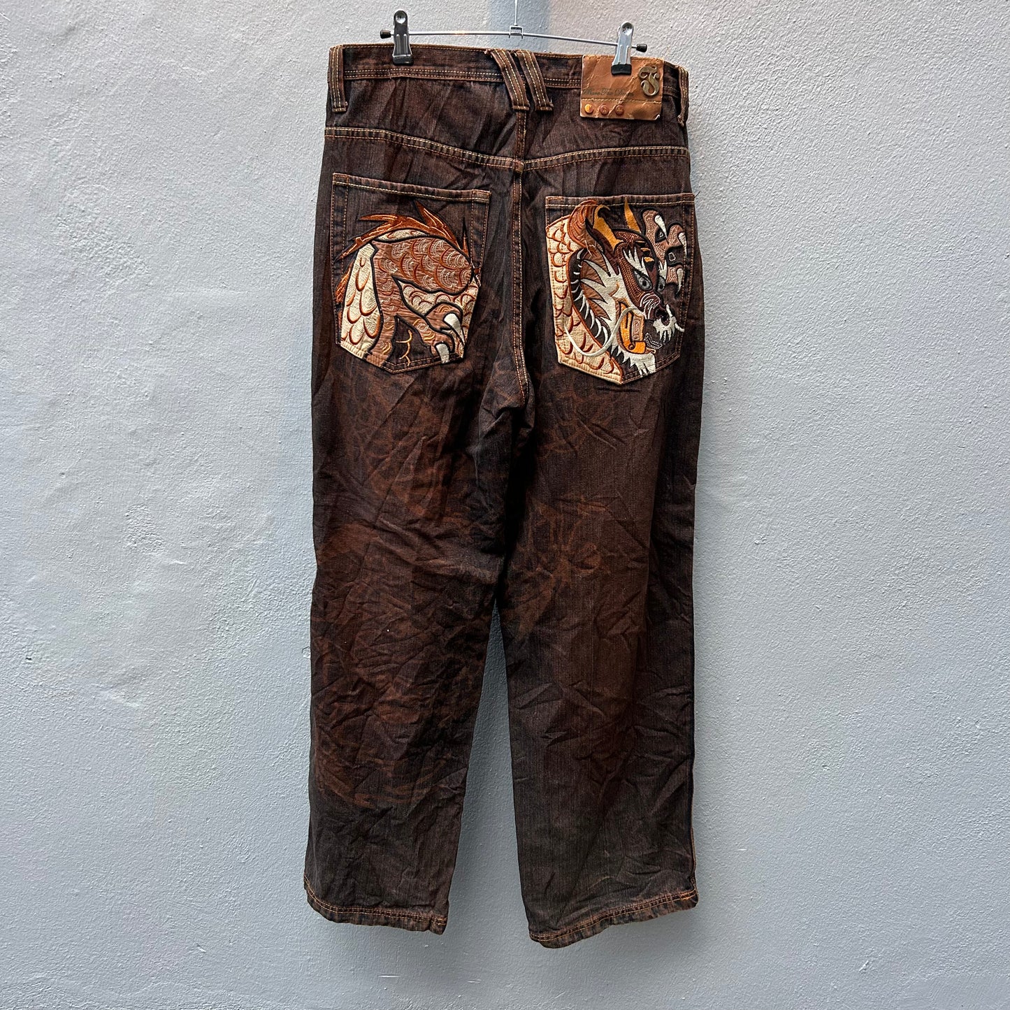 Brown Dragon Baggy Pants