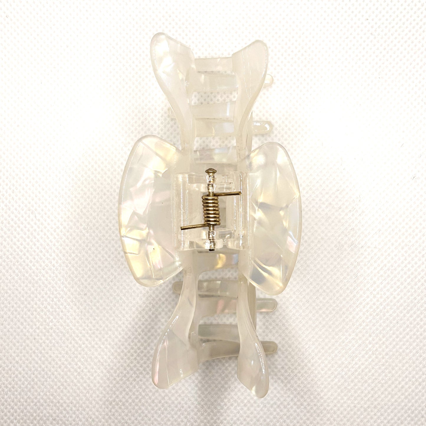 White Curved Triangle Hairclip