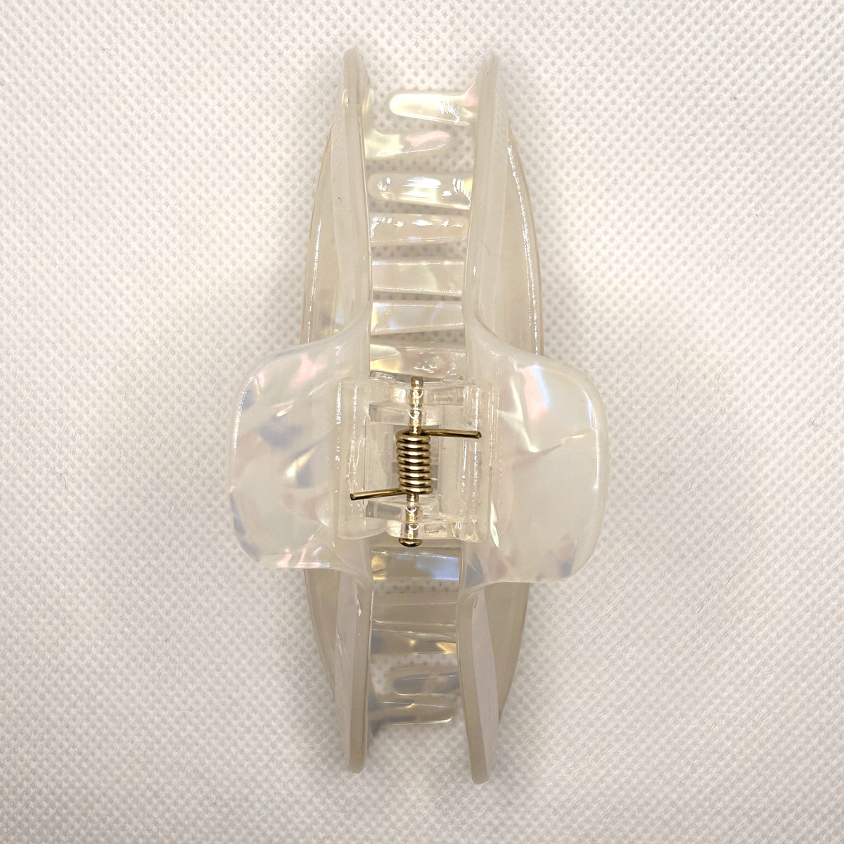 White Curved Hole Hairclip
