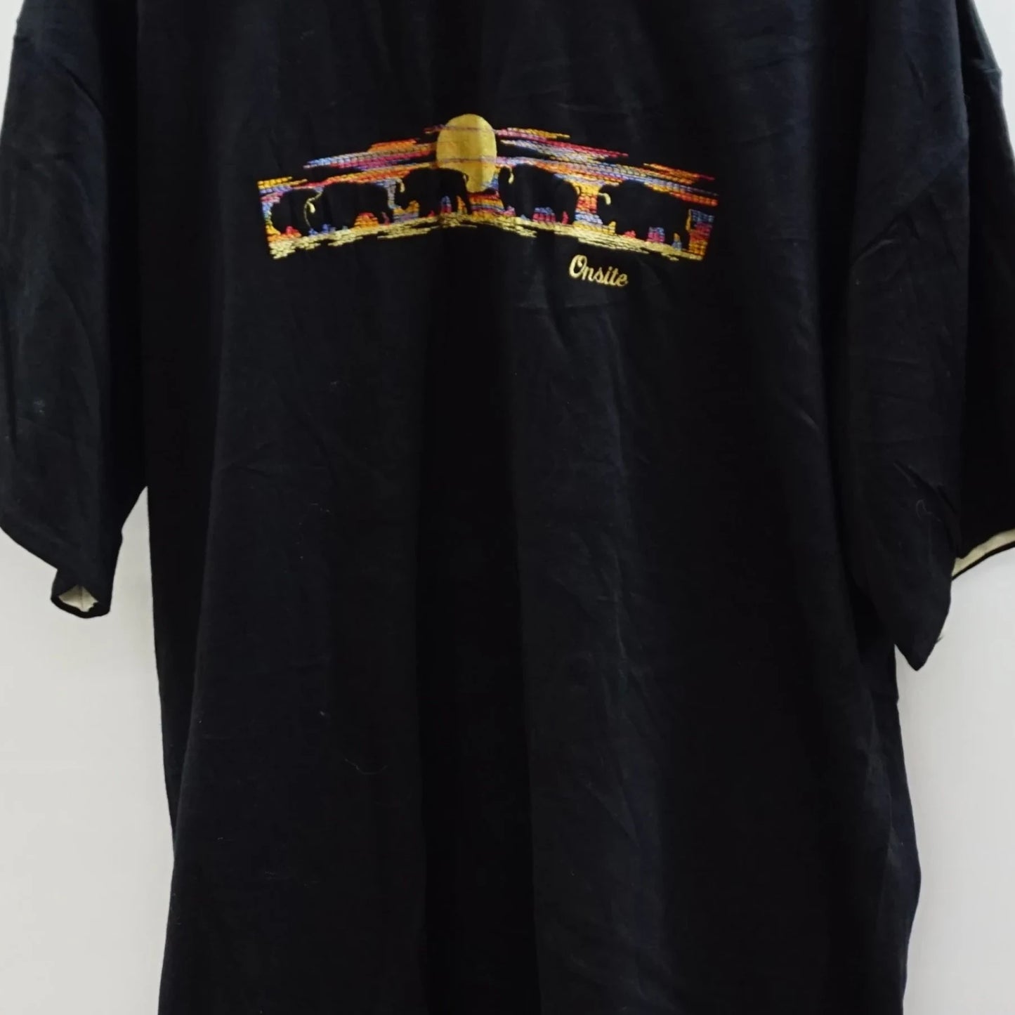 Vintage Black Elephant Single Stitch Tee-Shirt - 90s Center