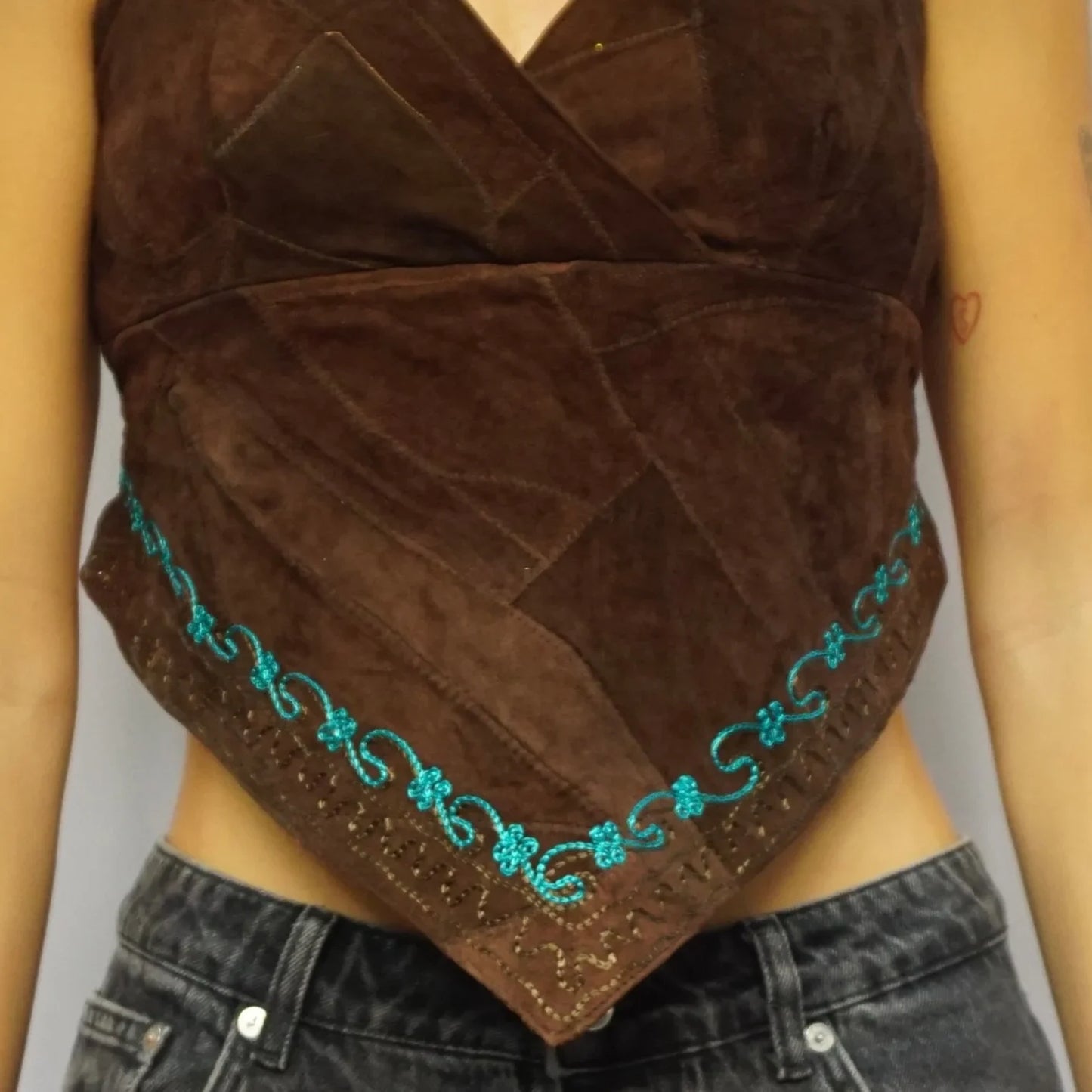 Vintage Brown Halter Top Center